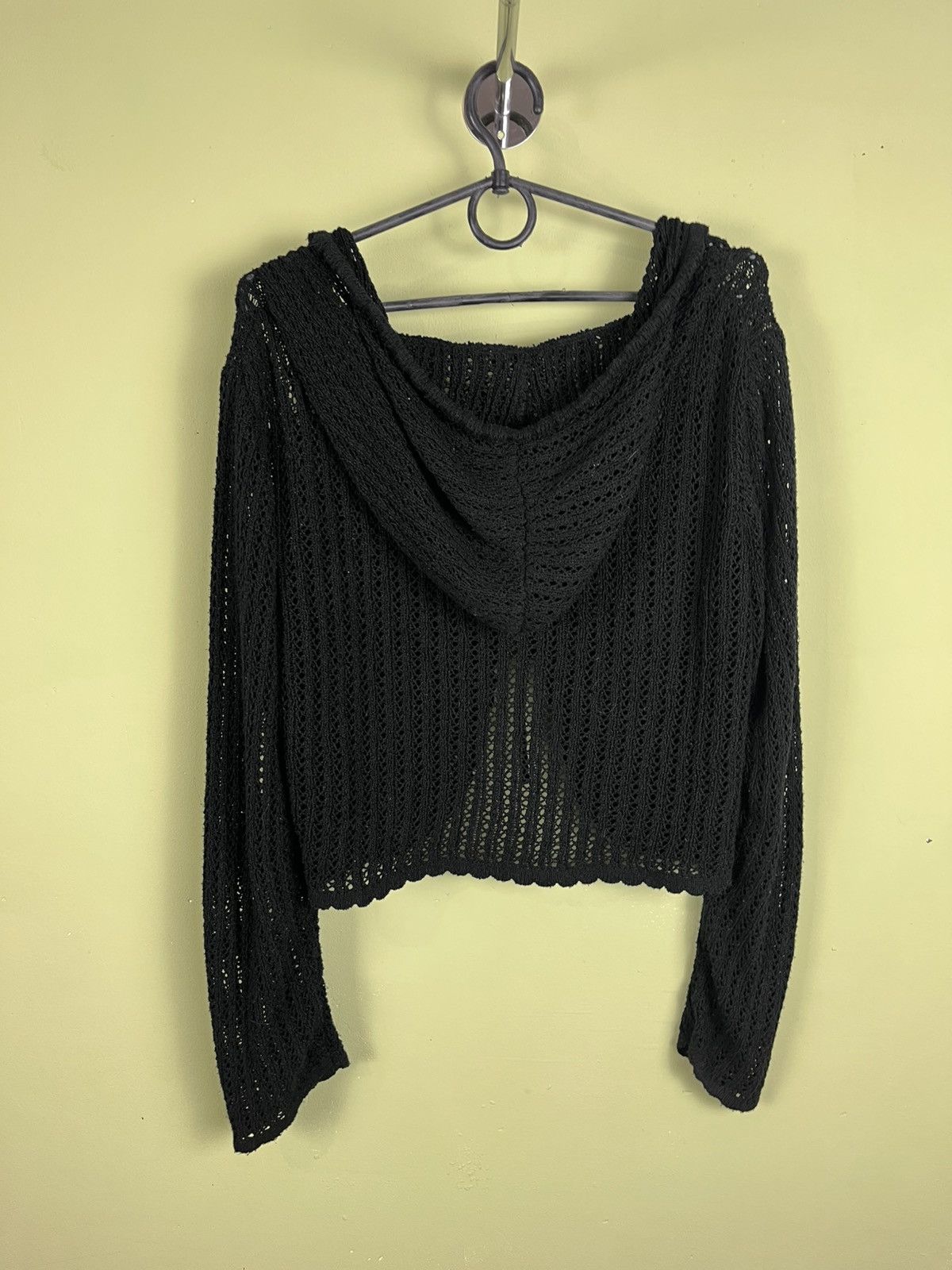 Japanese Brand Vintage Y2K mesh hooded knit gothic cardigan avantgarde Size S / US 4 / IT 40 - 4 Thumbnail