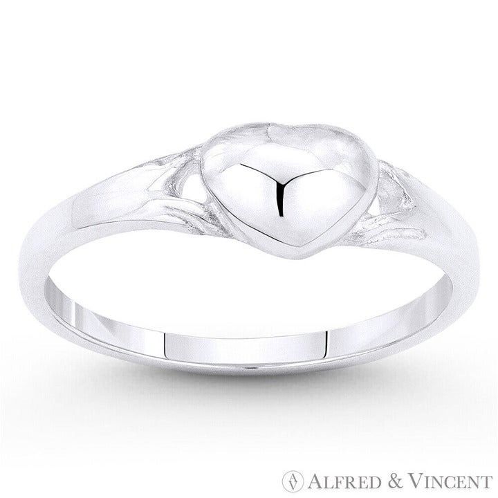 Other Domed Heart Charm Promise Ring in .925 Sterling Silver Sz. 9 Size ONE SIZE - 1 Preview