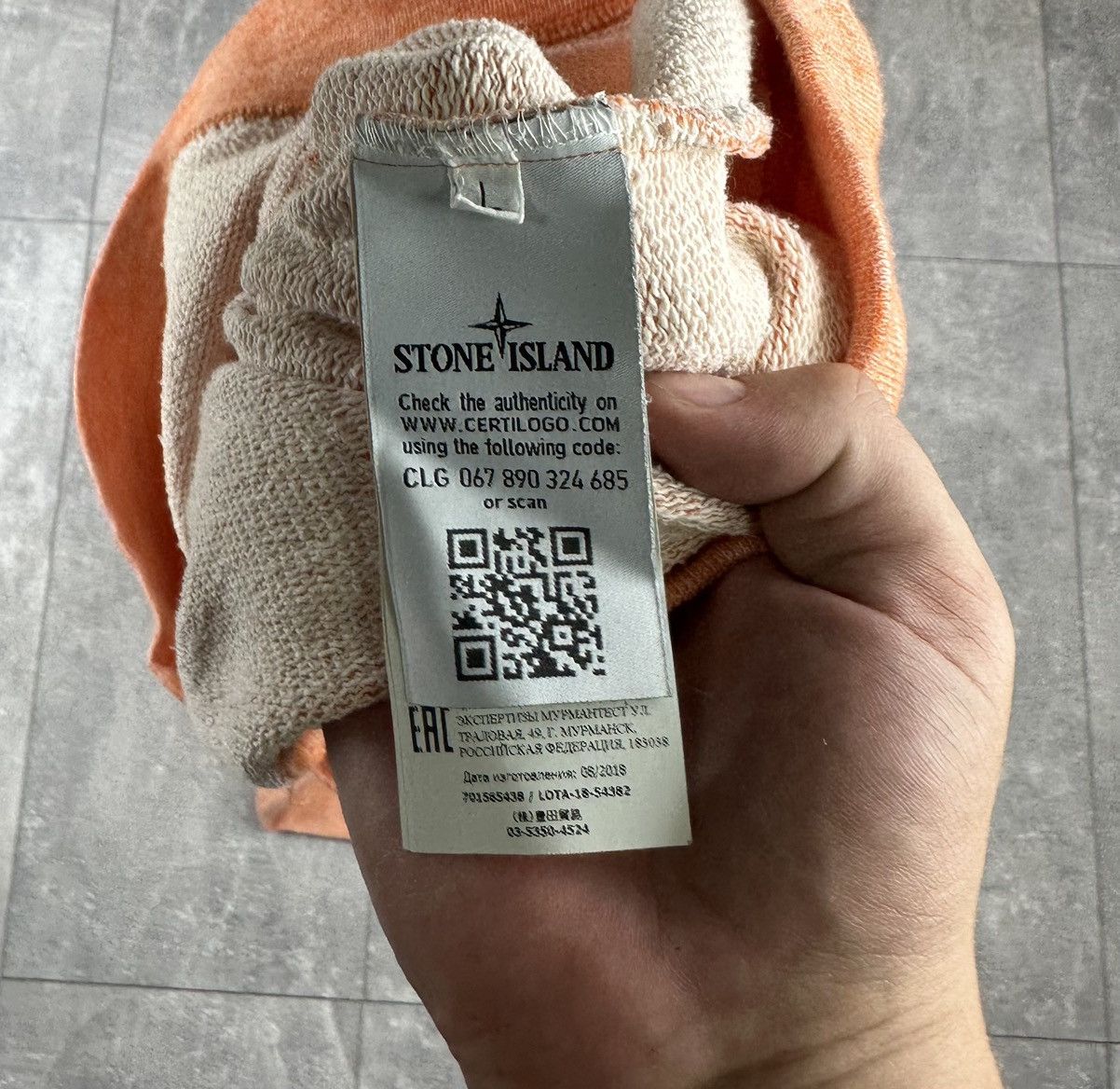 Stone Island Stone Island Orange Big Logo Mens Luxury Hoodie Size US L / EU 52-54 / 3 - 12 Thumbnail