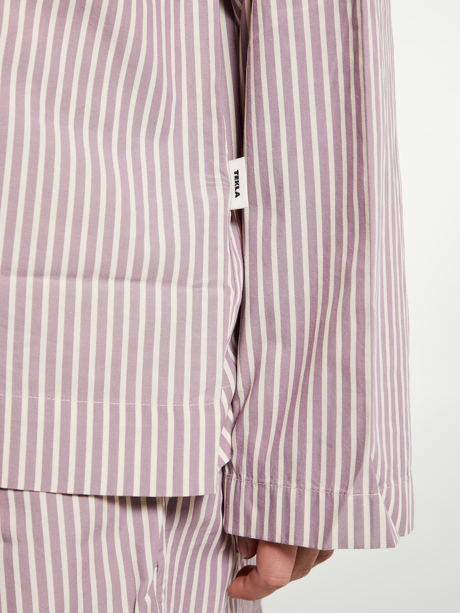 Tekla o1mle0925 Poplin Pyjamas Shirt Skipper Stripes in Pink Size US XL / EU 56 / 4 - 2 Thumbnail