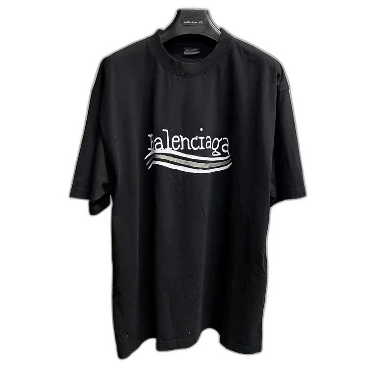 Balenciaga Balenciaga Black Letter Print Short Sleeve TShirt-2505 Size US XL / EU 56 / 4 - 1 Thumbnail