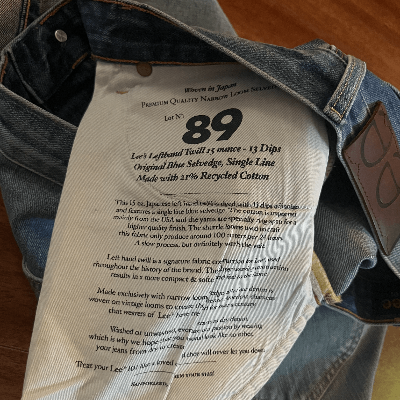 Lee Lee 101 Rider Denim Jeans 32x32 Zip Fly Sanforized Size US 32 / EU 48 - 7 Thumbnail
