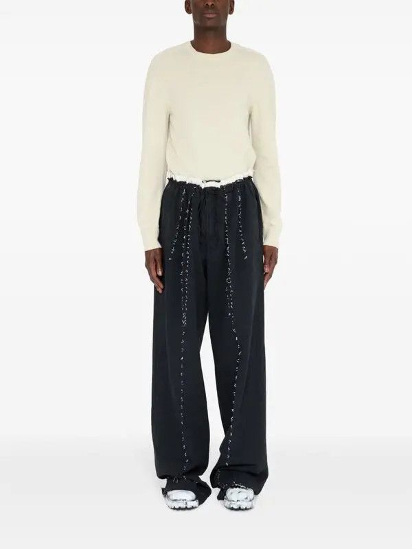 Maison Margiela o1w1db10226 Four-Stitch Logo Track Pant in Black Size US 34 / EU 50 - 2 Thumbnail