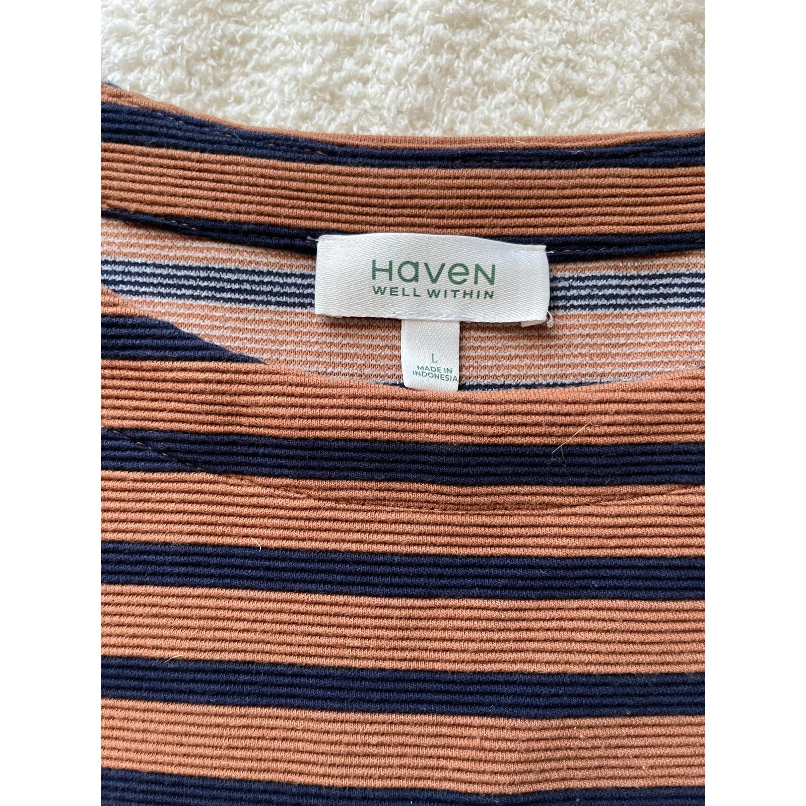 Haven Haven Well Within Marled Knit Striped Boat Neck Top Long Size L / US 10 / IT 46 - 3 Thumbnail
