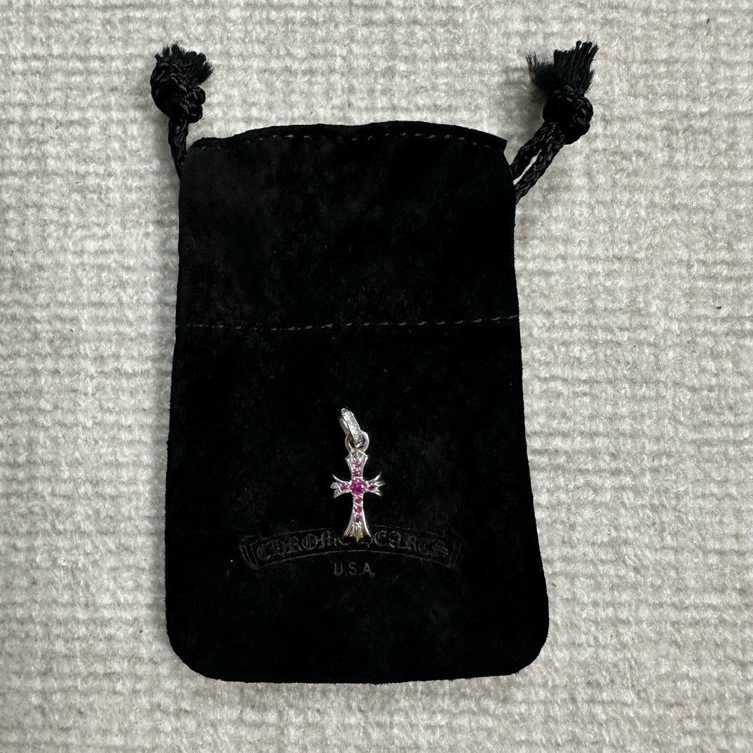 Chrome Hearts Chrome Hearts White Gold Babyfat with Pink Stone Size ONE SIZE - 1 Thumbnail