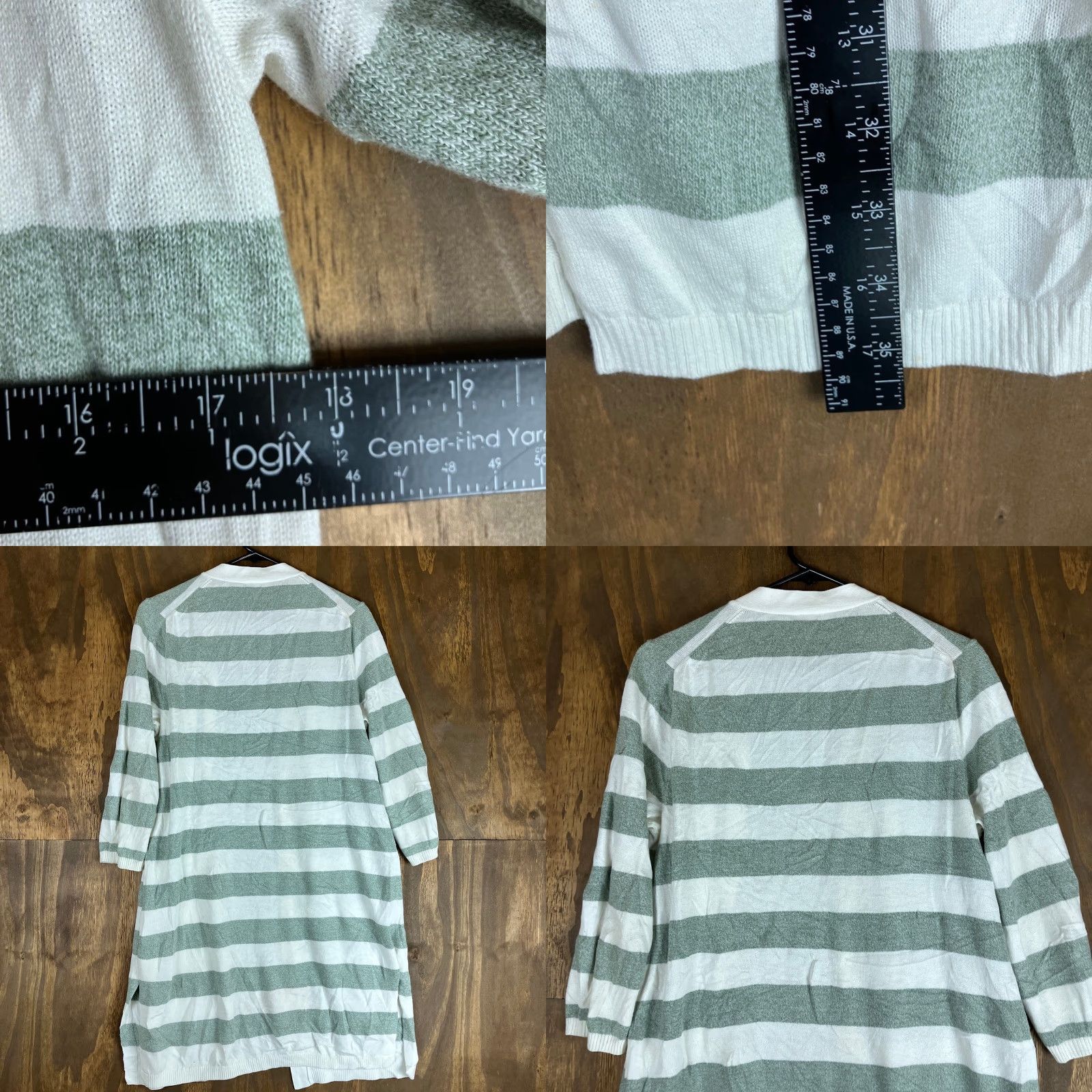 Talbots Talbots Womens Cardigan White Green Striped Open Front 3/4 Sleeve Small Sweater Shirt Bodywarm? Size S / US 4 / IT 40 - 8 Thumbnail
