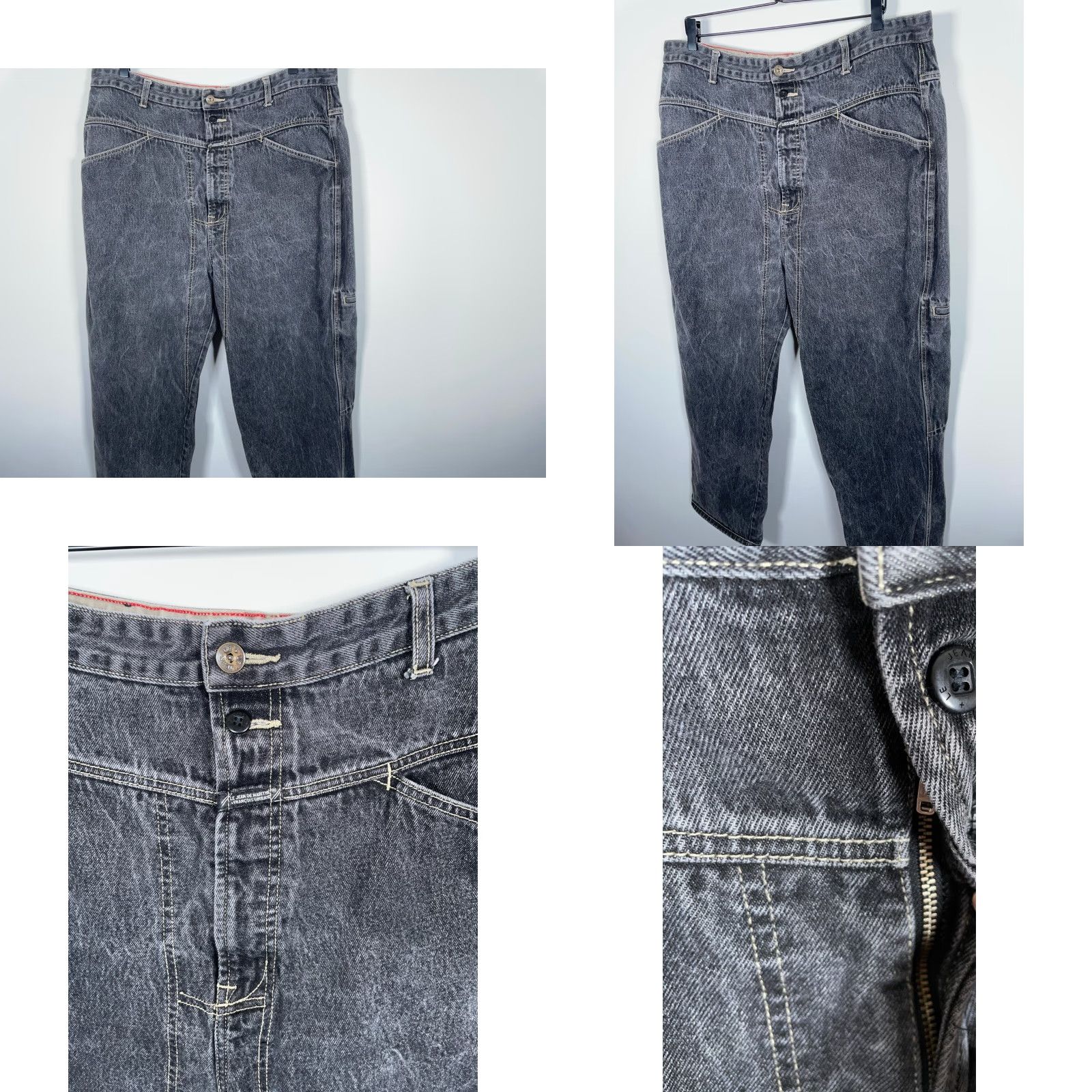 Denime VINTAGE Girbaud Jeans Men's 38x31 Black Stone Wash Denim 5-Pocket Straight High Rise 2000s Hip Hop Retro Size US 39 - 9 Thumbnail