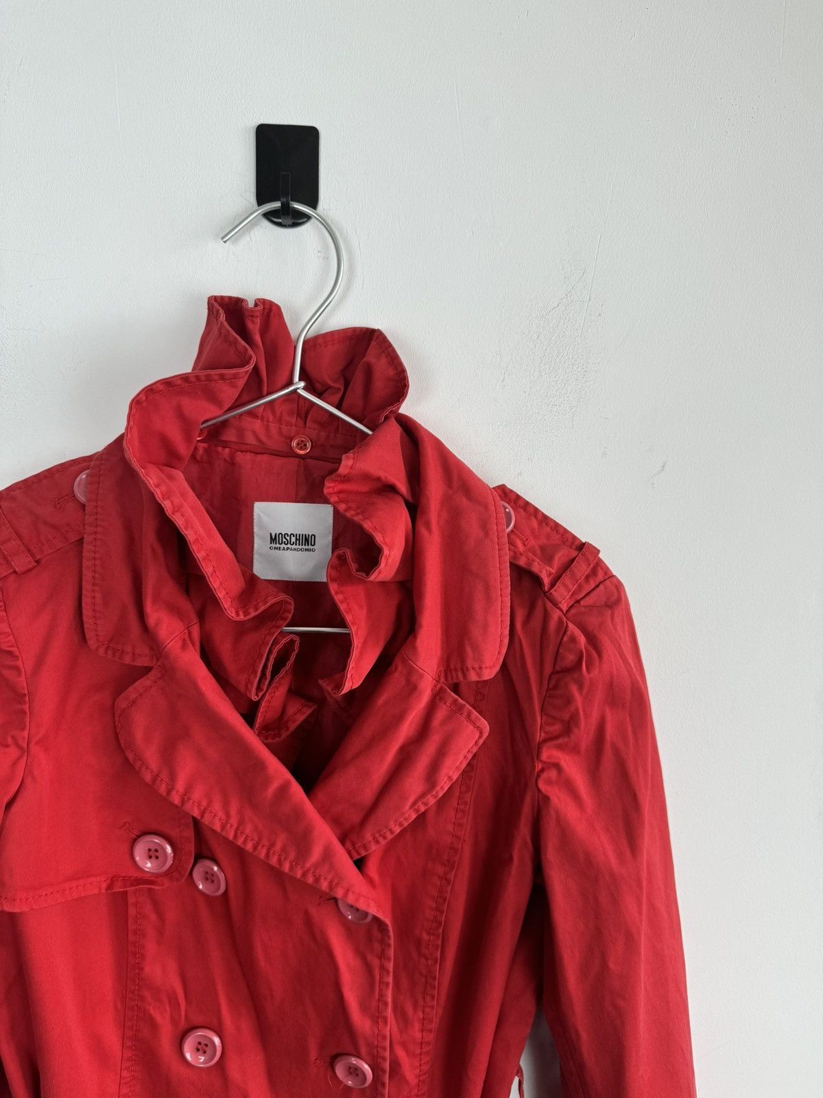 Moschino Vintage Moschino Cheap And Chic Red Cotton Trench Coat Size S / US 4 / IT 40 - 2 Thumbnail