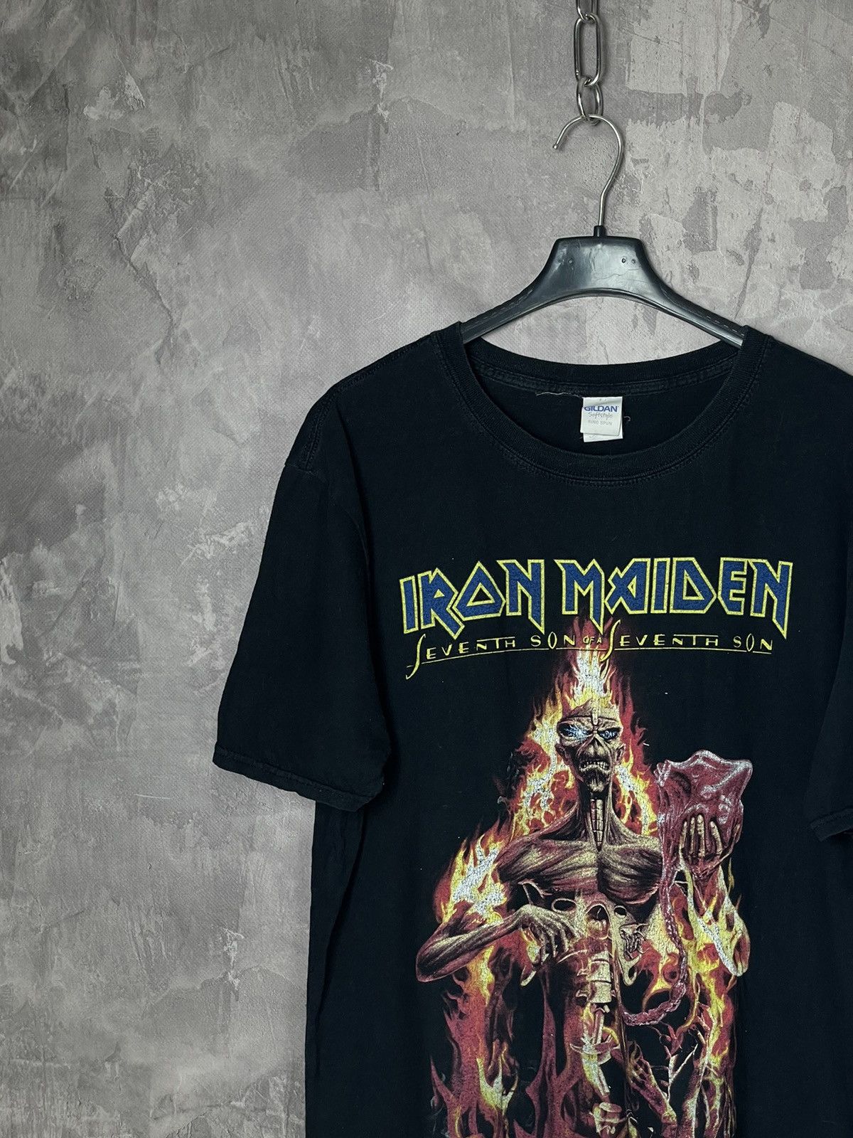 Band Tees × Iron Maiden × Vintage Vintage 00s Iron Maiden Retro Style Metal Black T shirt Size US L / EU 52-54 / 3 - 3 Thumbnail