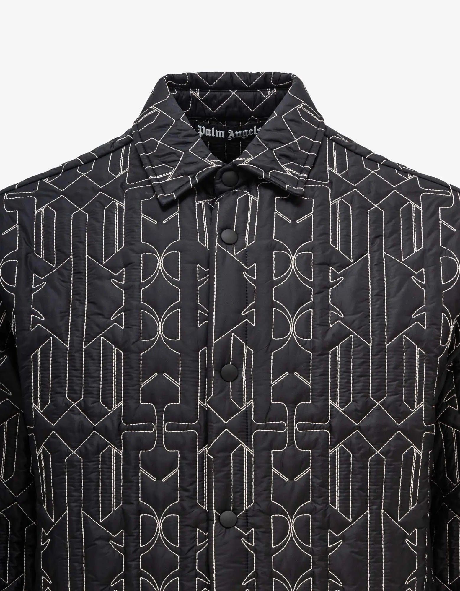 Palm Angels Palm Angels Grey All-over Monogram Overshirt Size US L / EU 52-54 / 3 - 4 Thumbnail