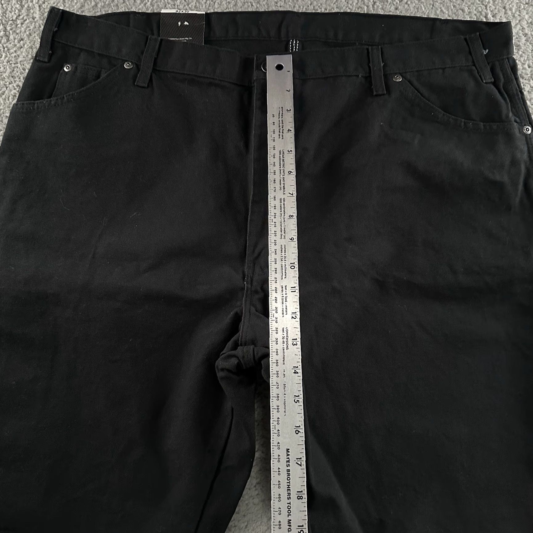 Dickies Dickies Jeans Mens Black 42x30 Carpenter Relaxed Fit Canvas Cotton Workwear Straight Pockets Size US 42 / EU 58 - 7 Thumbnail