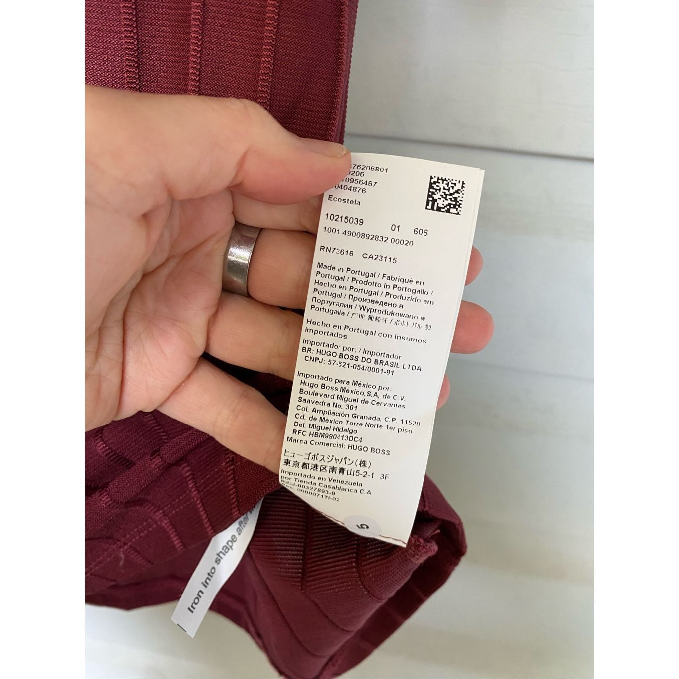 Hugo Boss Hugo Boss Maroon Burgundy Ribbed Short Sleeve Scoop Neck Blo Size M / US 6-8 / IT 42-44 - 4 Thumbnail