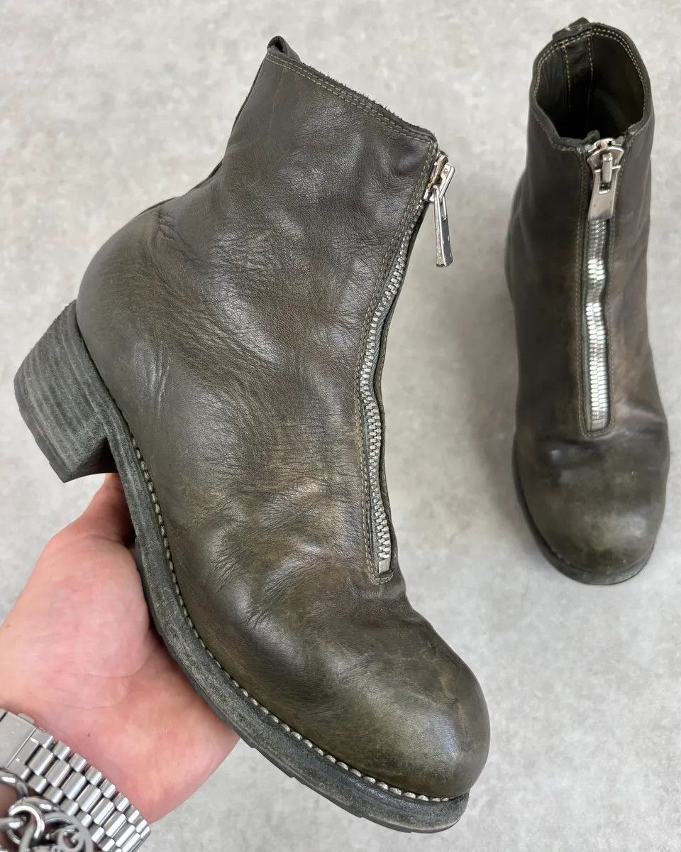 Guidi Guidi Horse Leather Dark Green Zip Boots Size US 6 / IT 36 - 1 Thumbnail