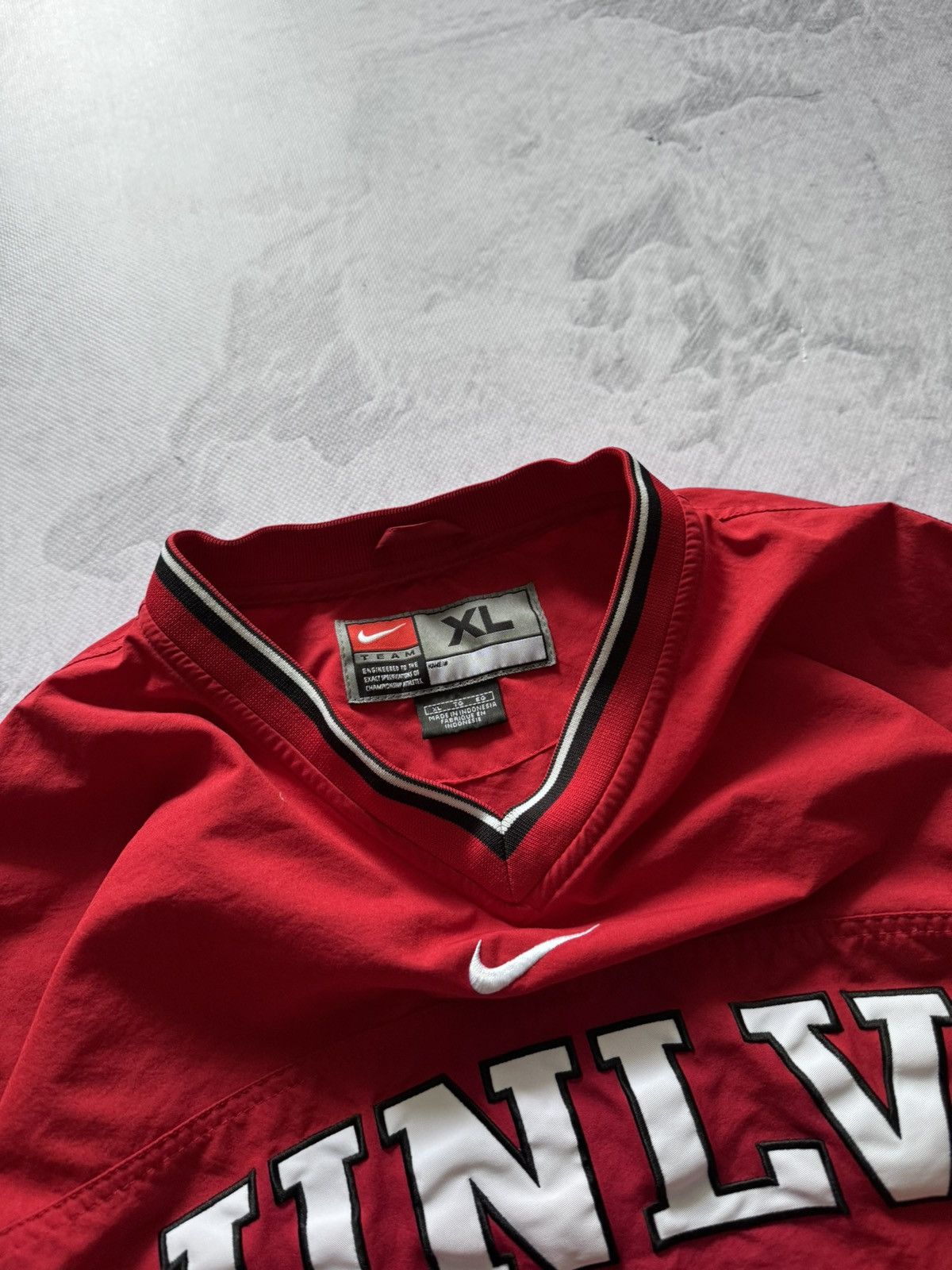 Nike × Vintage 90s Nike Vintage Nylon Center Swoosh Oversize Sweatshirt Y2K Size US XL / EU 56 / 4 - 4 Thumbnail