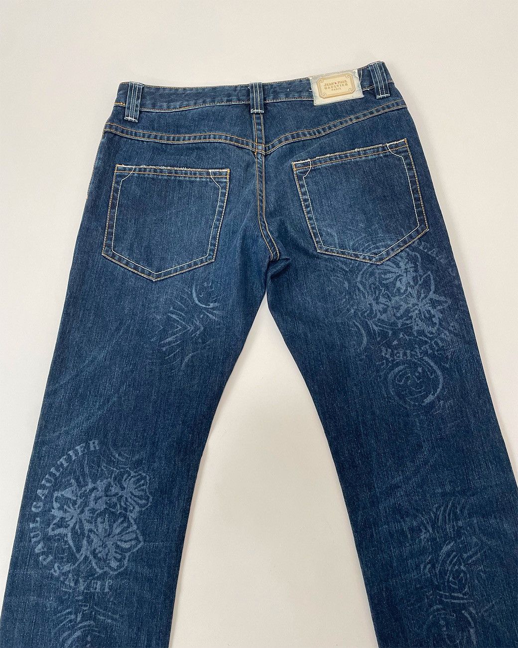 Jean Paul Gaultier JEAN PAUL GAULTIER Flower Pattern Denim Pants Size US 32 / EU 48 - 5 Thumbnail