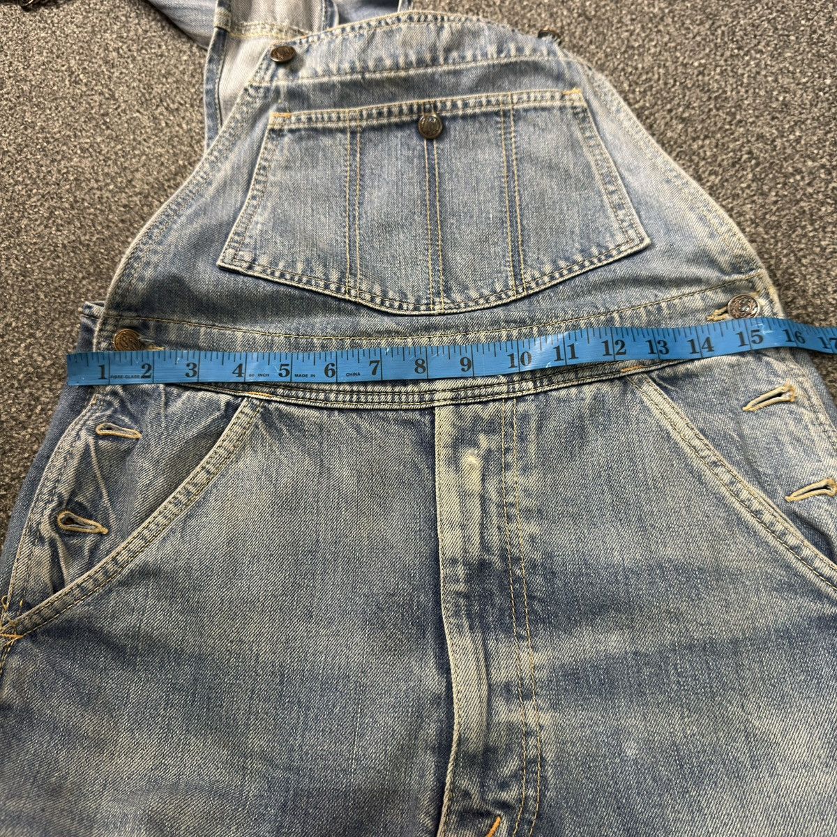 Japanese Brand Rare Vintage 70s Overall Houston Carpenter Washed Denim Size US 32 / EU 48 - 16 Thumbnail