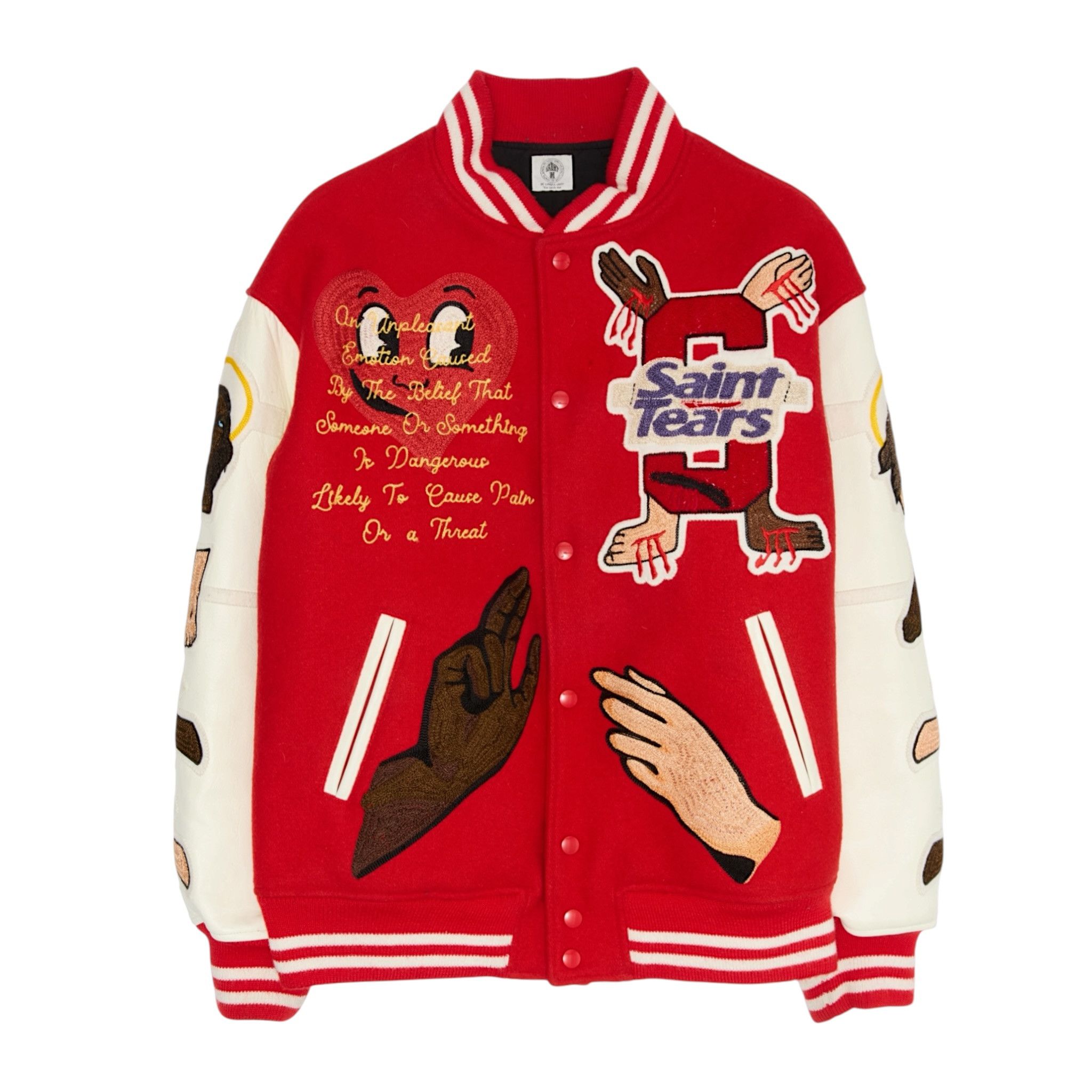 Saint Michael x Denim Tears Stadium Varsity Jacket Red White Multi Size US L / EU 52-54 / 3 - 1 Thumbnail