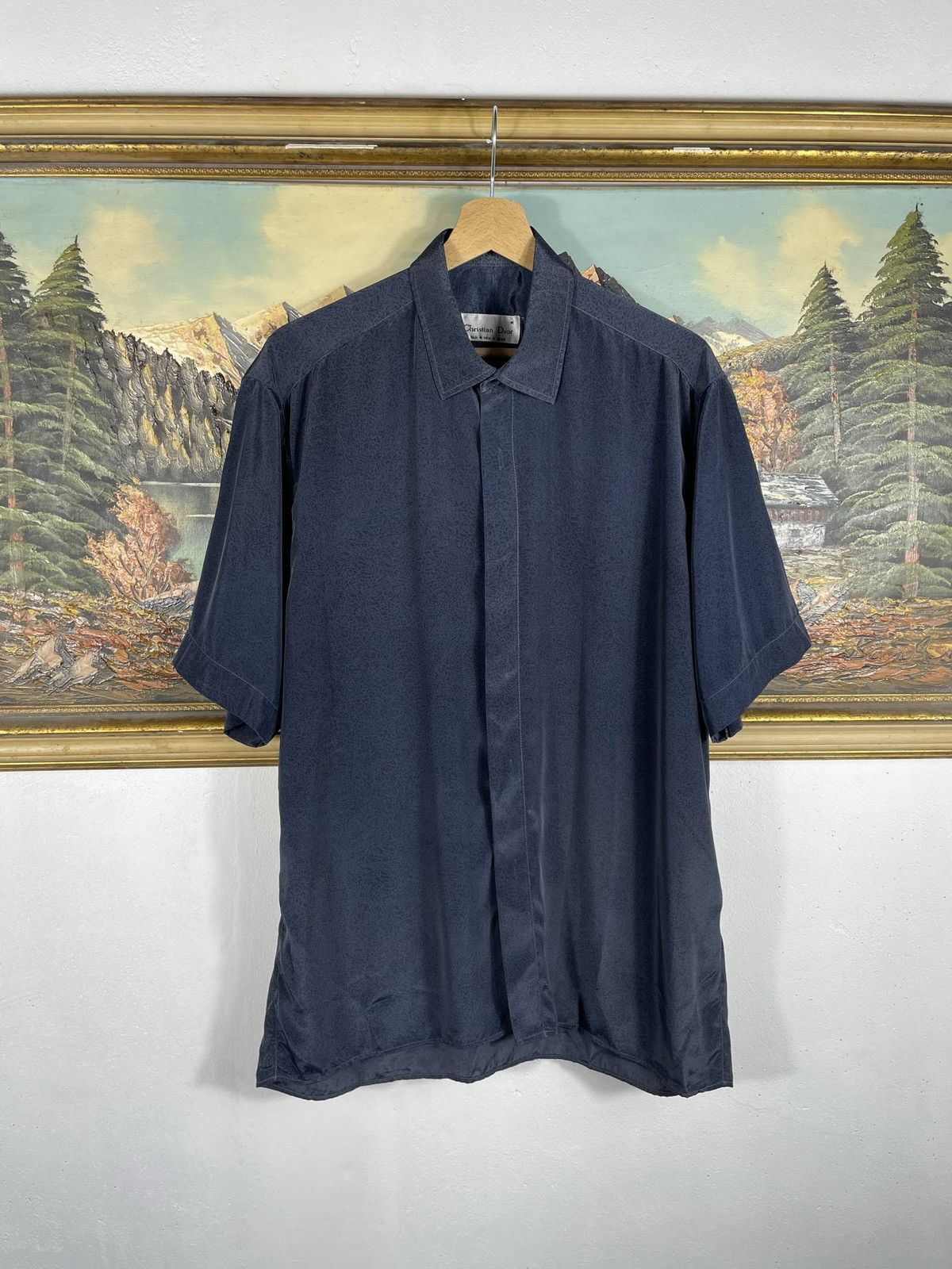Vintage Retro Christian Dior Shirt 100% Silk Luxury Designer