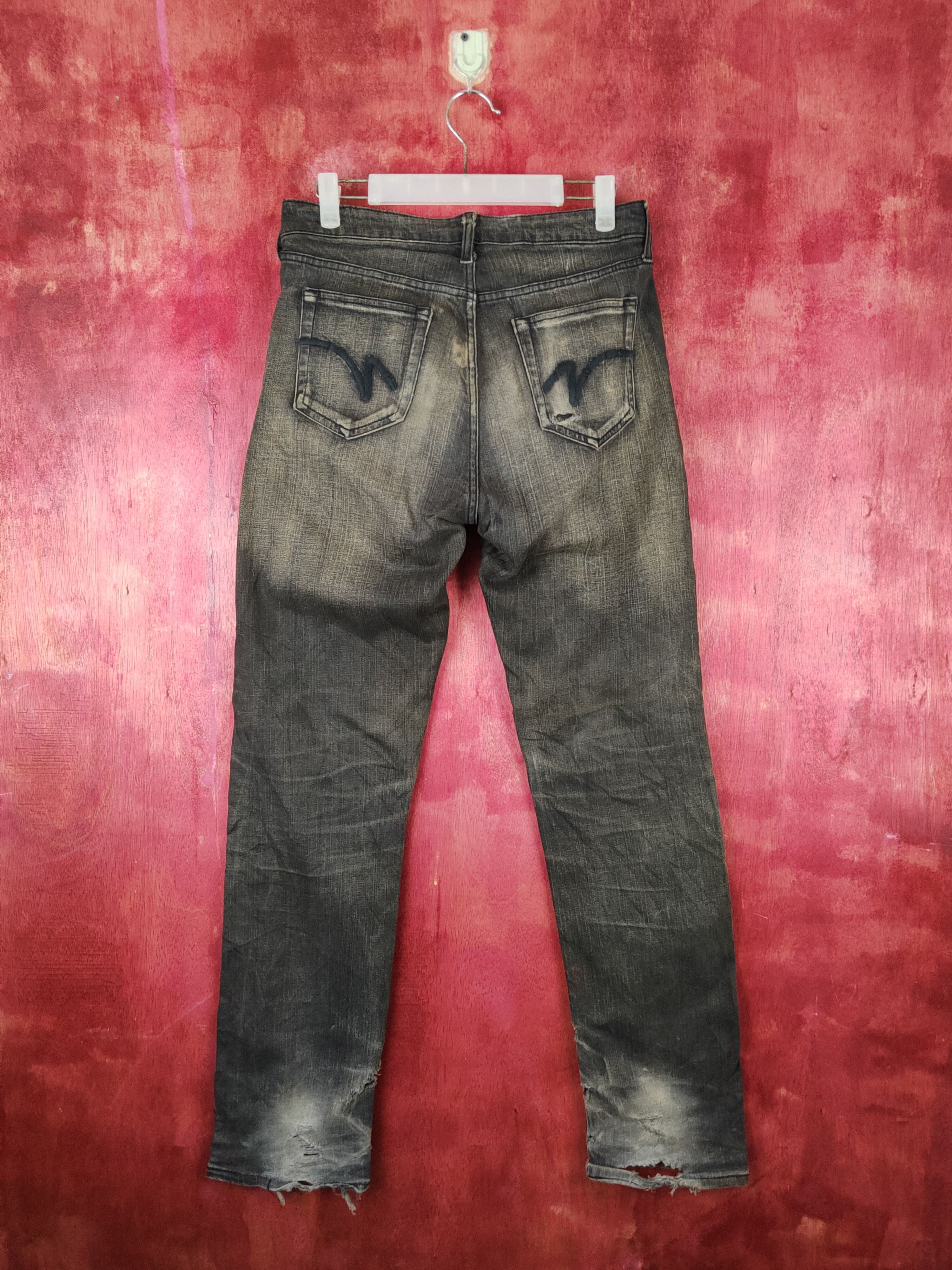 Japanese Brand Japanese Brand Black Faded Distressed Ripped Jeans #S1810 Size US 30 / EU 46 - 7 Thumbnail
