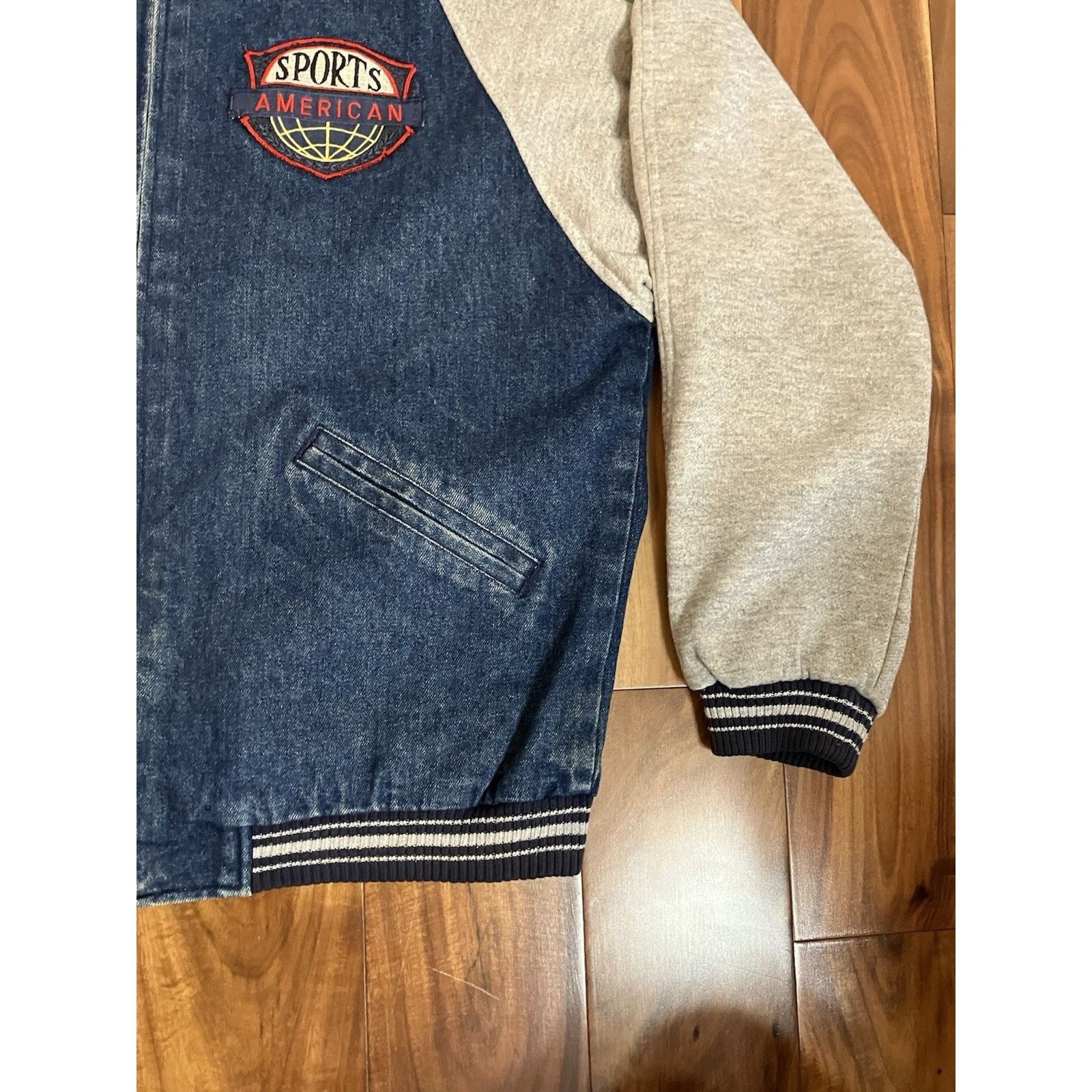 Starter Vtg Honors Sport Jacket Mens Medium Blue Varsity Denim Zip Size US M / EU 48-50 / 2 - 9 Thumbnail