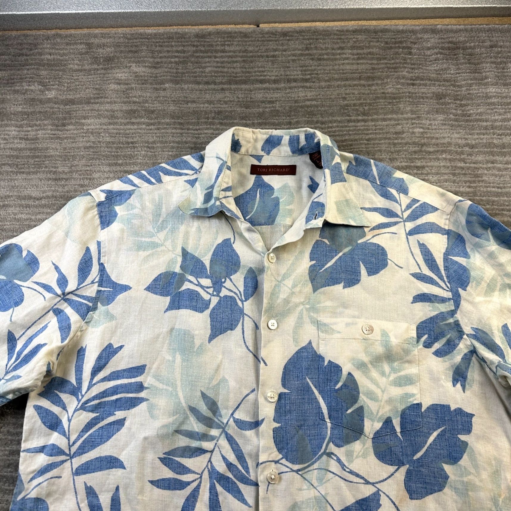 Tori Richard Tori Richard Shirt Mens Large Blue Button Up Camp Linen Casual Travel Vintage No Size US L / EU 52-54 / 3 - 3 Thumbnail