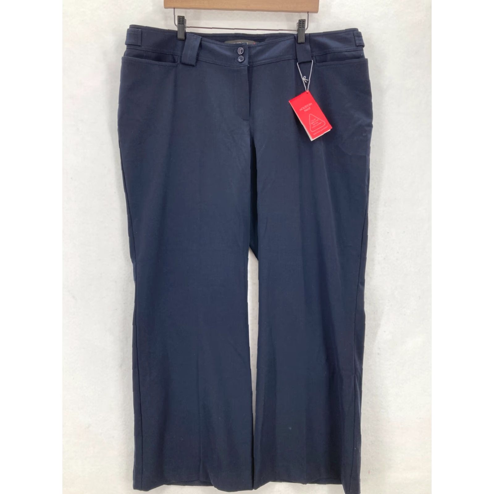 Vintage Lane Bryant Houston Trouser Women's Plus 30/32 Blue Stretch Curvy Fit Pants Flat Front Pockets Workwear Casual Chic Size 30" / US 8 / IT 44 - 2 Thumbnail
