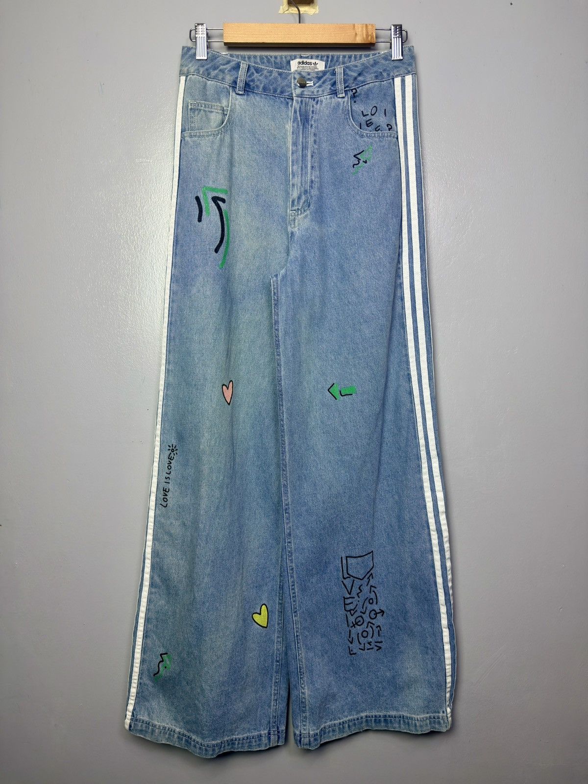 Adidas Adidas x Fiorucci Denim Track Pants Size 27" / US 4 / IT 40 - 1 Thumbnail