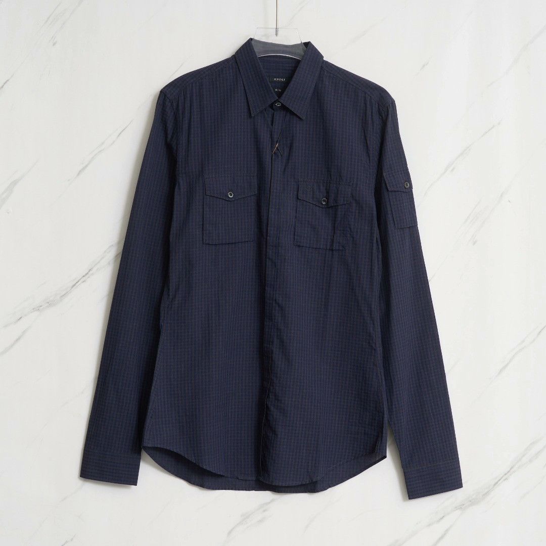 Gucci Gucci Men's Plaid Pocket Shirt Size US XXS / EU 40 - 1 Thumbnail