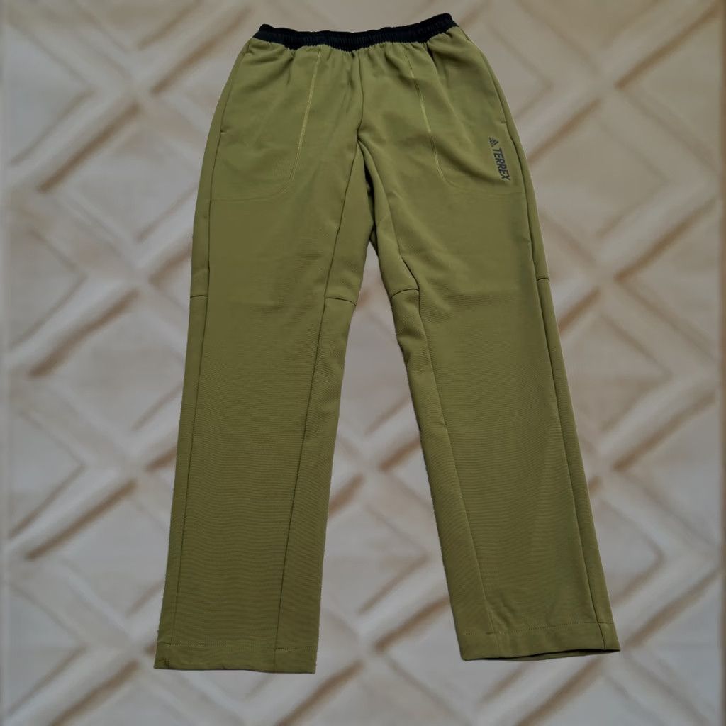 Adidas Adidas Terrex Active Track Pants Mens Small Olive Green Elastic Waist Athletic Size US 29 - 1 Thumbnail