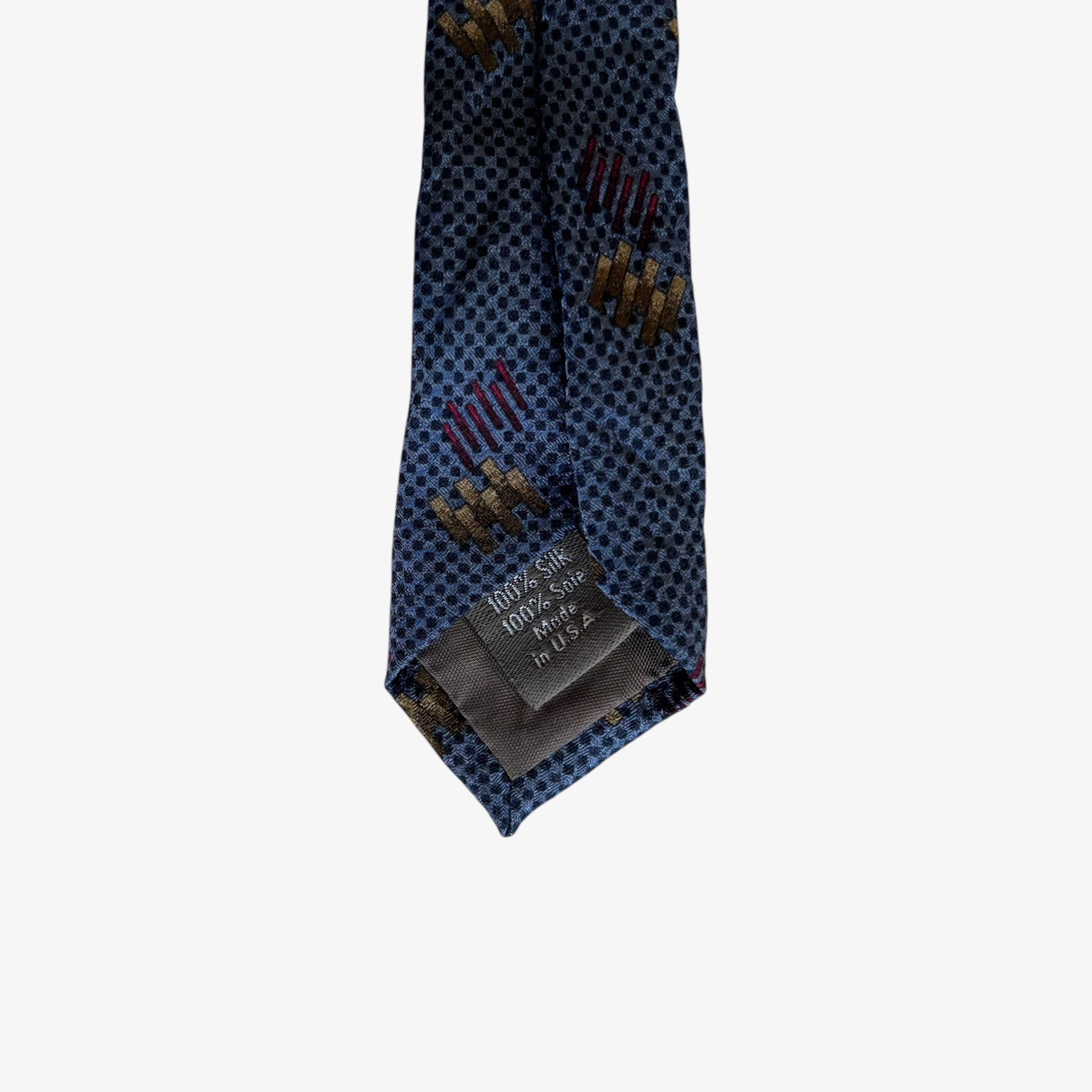Calvin Klein Vintage 90s Calvin Klein Abstract Print Blue Silk Tie Size ONE SIZE - 3 Thumbnail