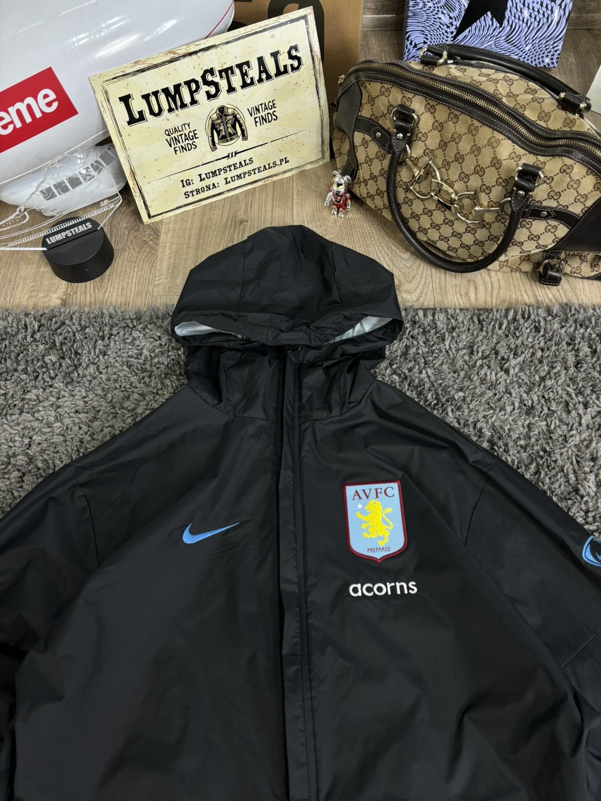 Nike Vintage Windbreaker Jacket Football Aston Villa Nike Nylon Size US M / EU 48-50 / 2 - 5 Thumbnail