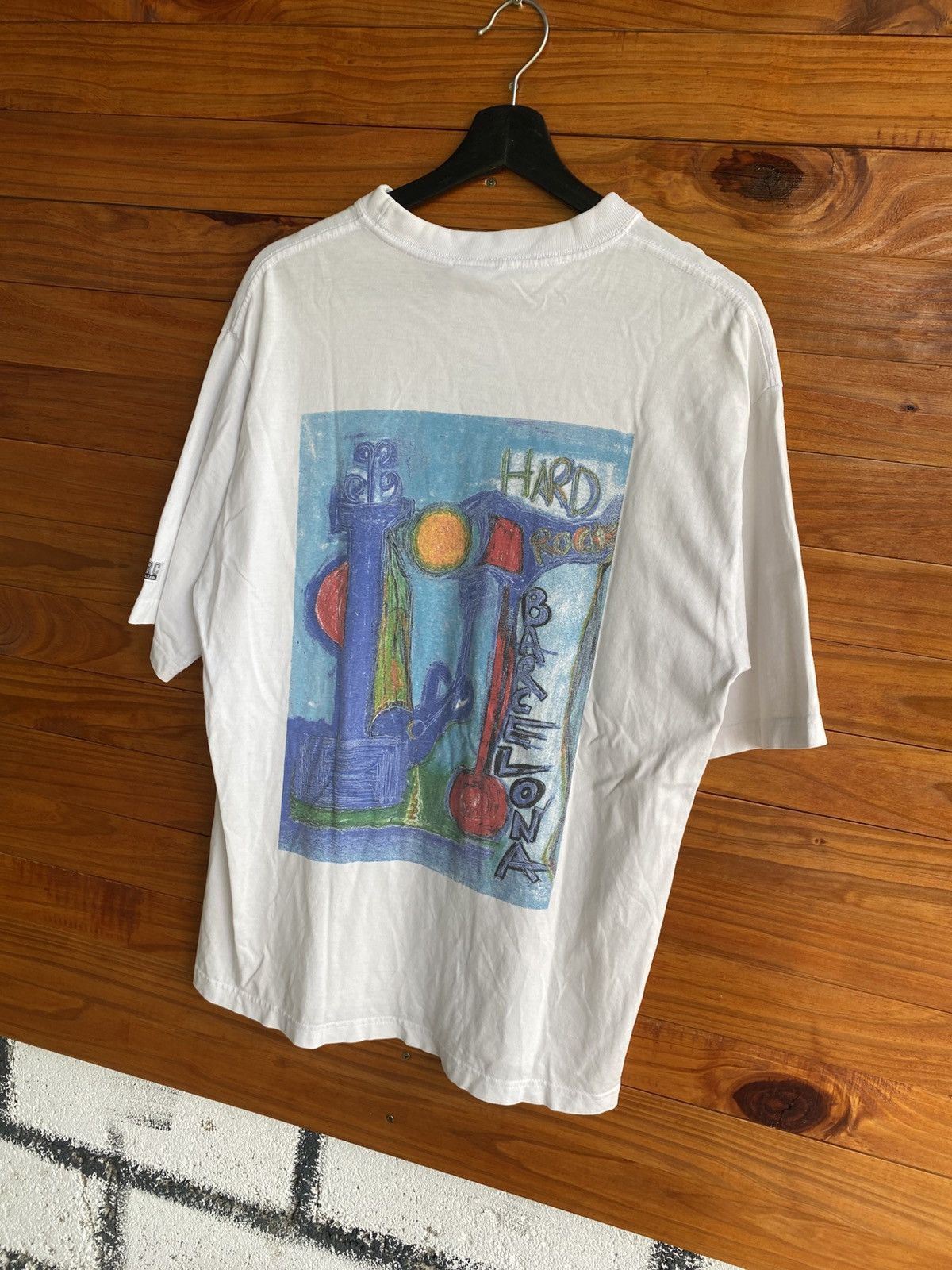 Hard Rock Cafe Vintage 90s Hard Rock Cafe Barcelona Heavy Tee –Unisex White Size US M / EU 48-50 / 2 - 4 Thumbnail