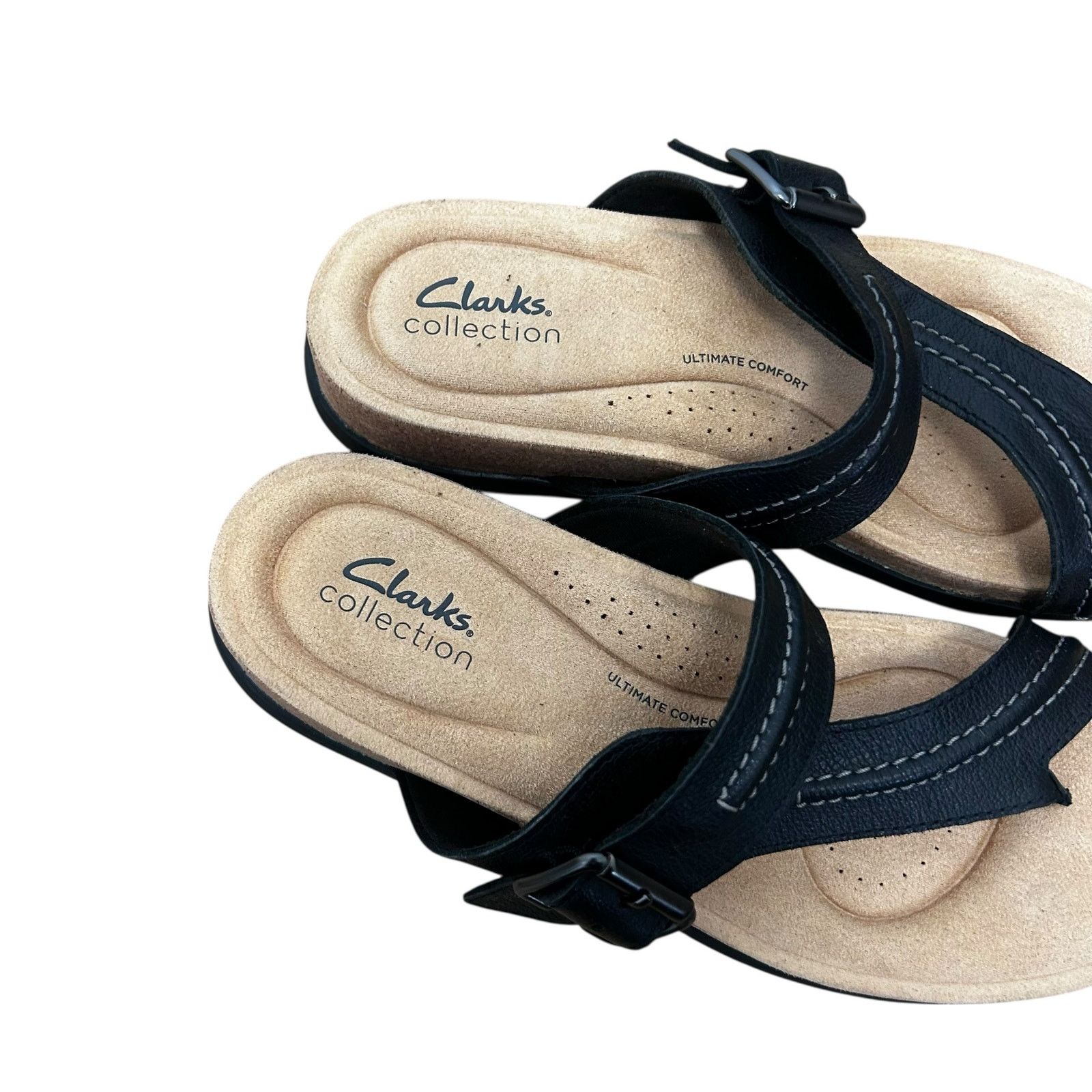Clarks Clarks Black Leather Brynn Madi Sandals Sz 8.5 Size US 8.5 / IT 38.5 - 2 Thumbnail
