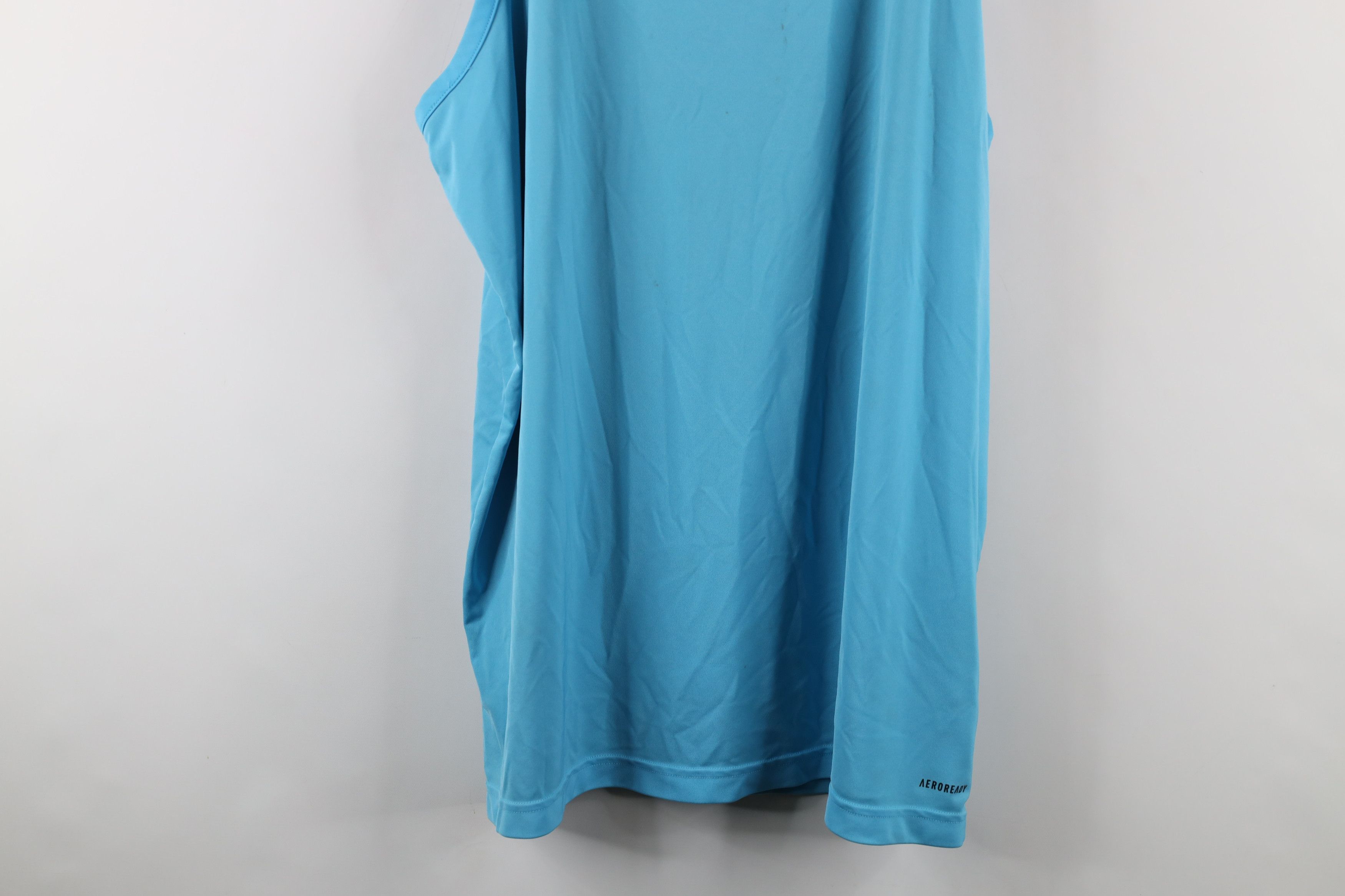 Adidas × Vintage Adidas Aeroready Spell Out Tank Top T-Shirt Blue Gym Size US XXL / EU 58 / 5 - 15 Thumbnail