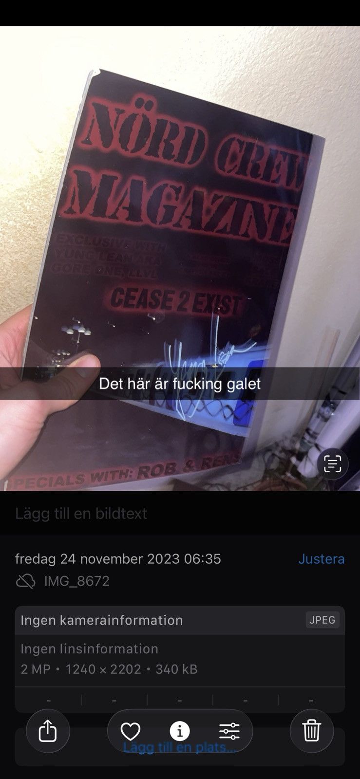 Drain Gang × Sad Boys Nörd Crew Mag Signed By Yung Lean and Varg2tm Size ONE SIZE - 7 Thumbnail