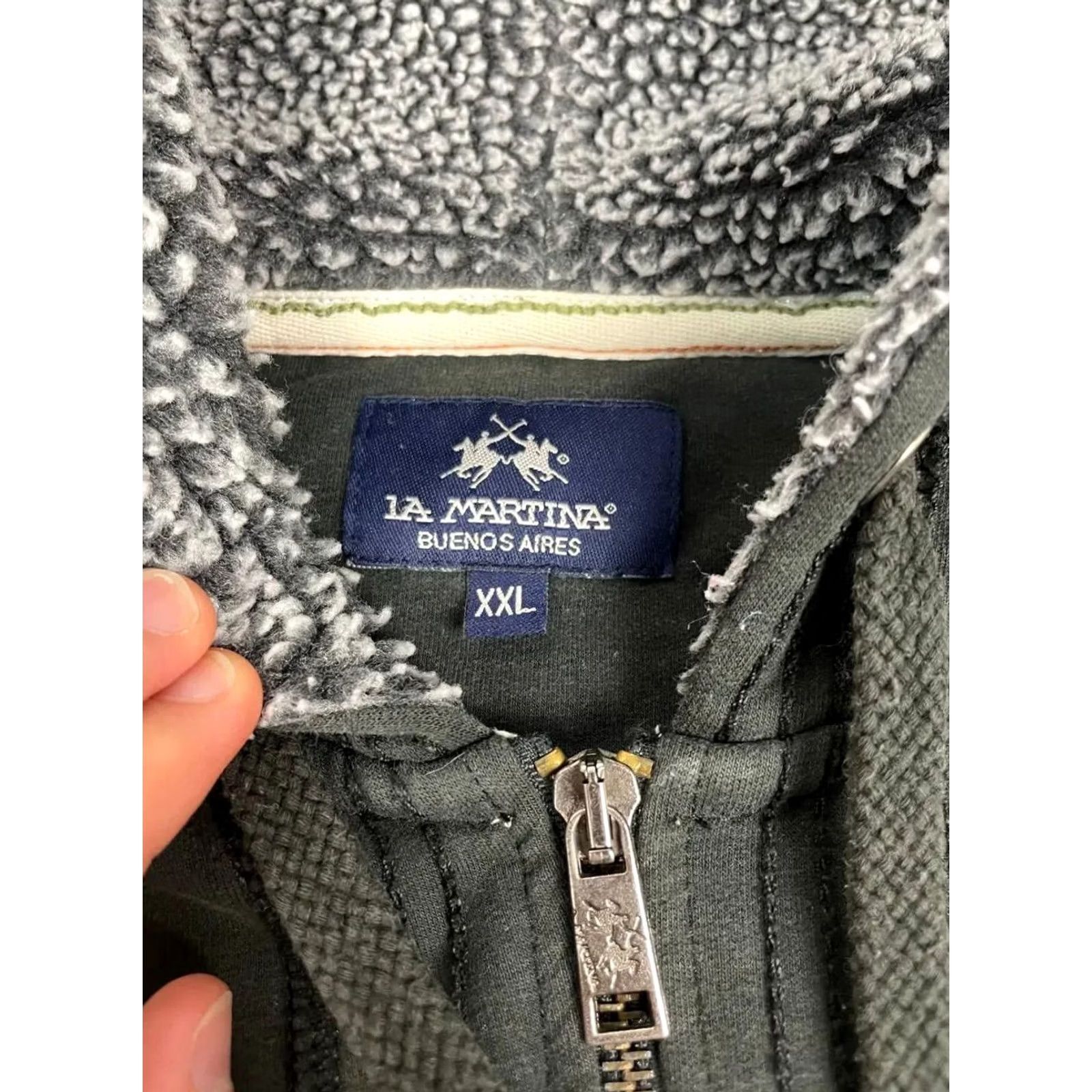 La Martina La Martina Hoodie Full Zip Faux Fur Hooded Men Size XL Black Size US XL / EU 56 / 4 - 6 Thumbnail