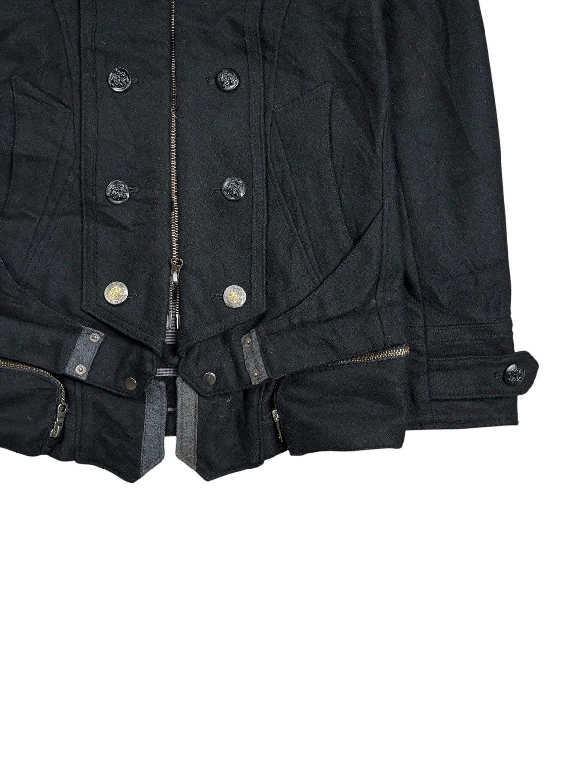 14th Addiction 2000s PPFM - Fur Hoodie Waist Pocket Napoleon Jacket Size US S / EU 44-46 / 1 - 5 Thumbnail