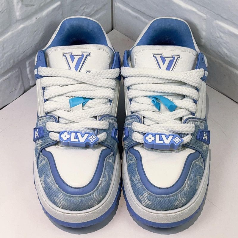 Louis Vuitton Louis Vuitton Trainer Maxi Blue Low-Top Sneakers -2505 Size US 9.5 / IT 39.5 - 2 Thumbnail