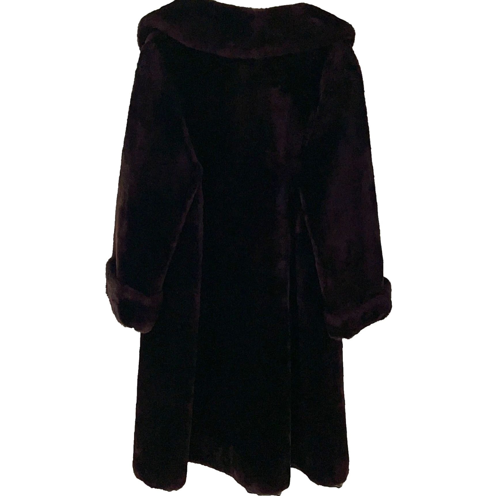 Vintage VINTAGE Label Authority Brown Fur Long Coat Jacket - Long Coat - Womens - Size L - 3/4 Sleeve - Zipper - Inner Pockets - Winter - Casual - Regular Fit Size L / US 10 / IT 46 - 2 Thumbnail