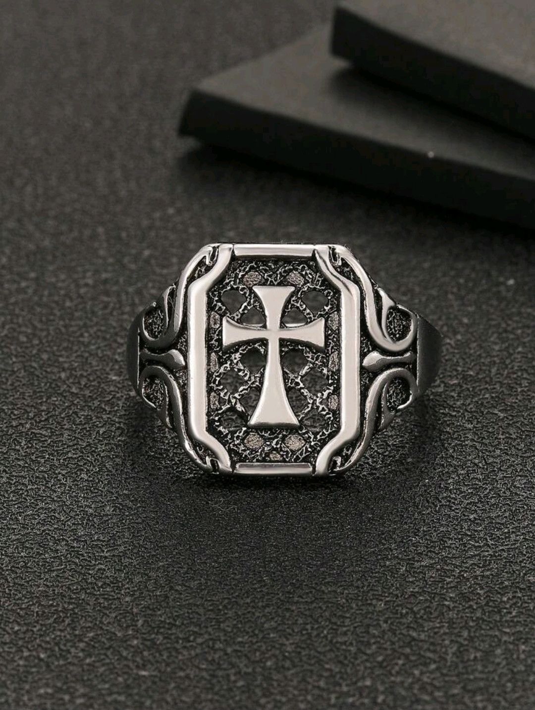 Jewelry Retro Cross Rings, Hollow Design Brass sh Size ONE SIZE - 1 Thumbnail