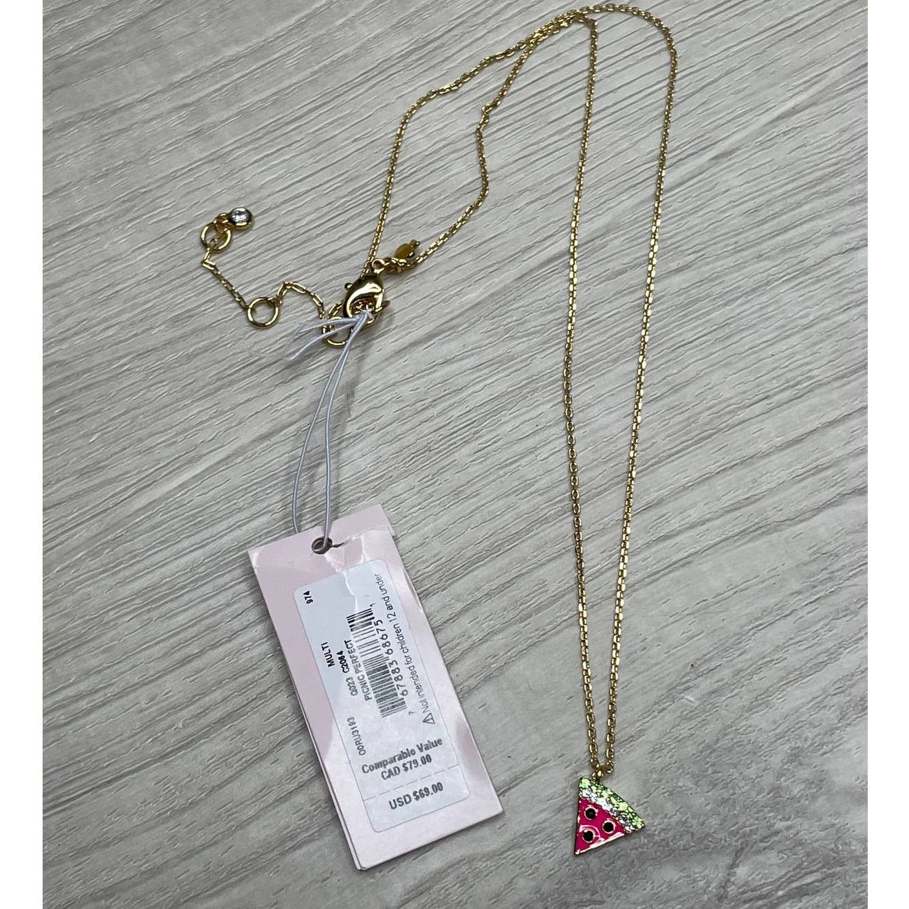 Kate Spade Kate Spade Picnic Perfect Watermelon Mini Pendant Necklace Size ONE SIZE - 5 Thumbnail