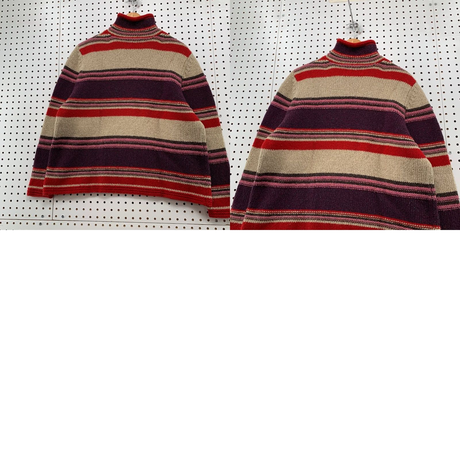 Eddie Bauer Eddie Bauer Wool Turtleneck Sweater Womens XL Red Striped Knit Lambswool Size XL / US 12-14 / IT 48-50 - 9 Thumbnail