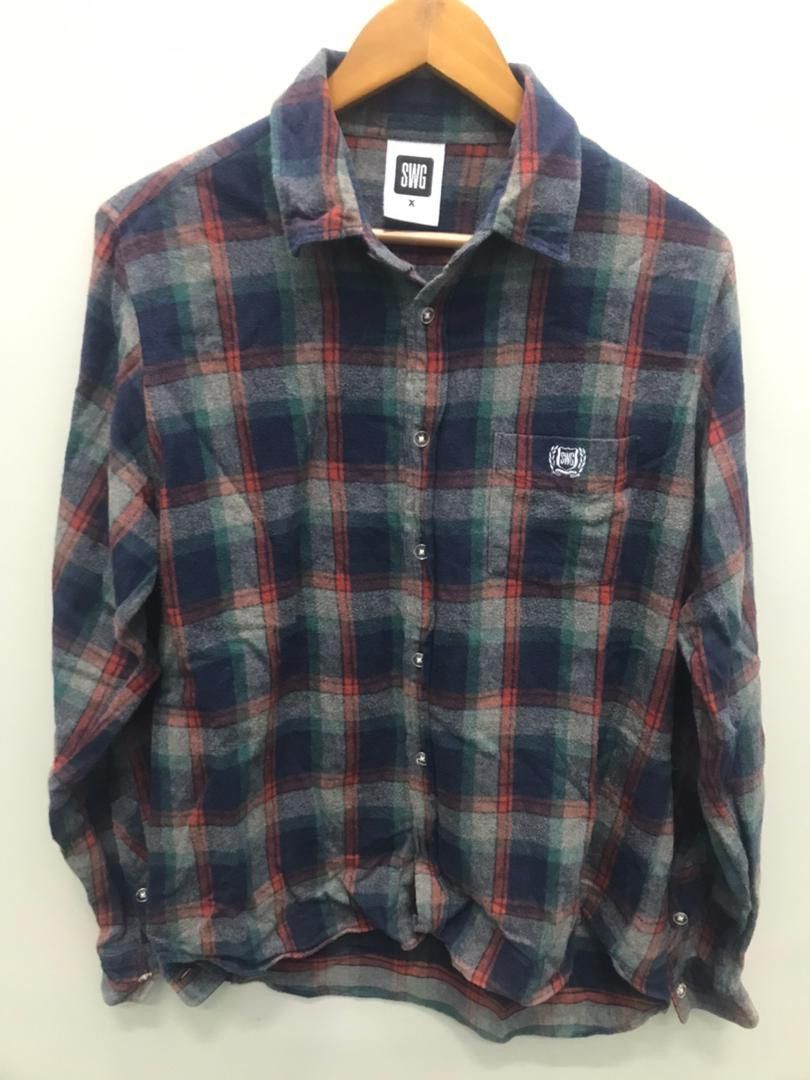 PHENOMENON × Swagger SWAGGER - Soft Cotton Flannel Button Up Shirt Size US M / EU 48-50 / 2 - 1 Thumbnail