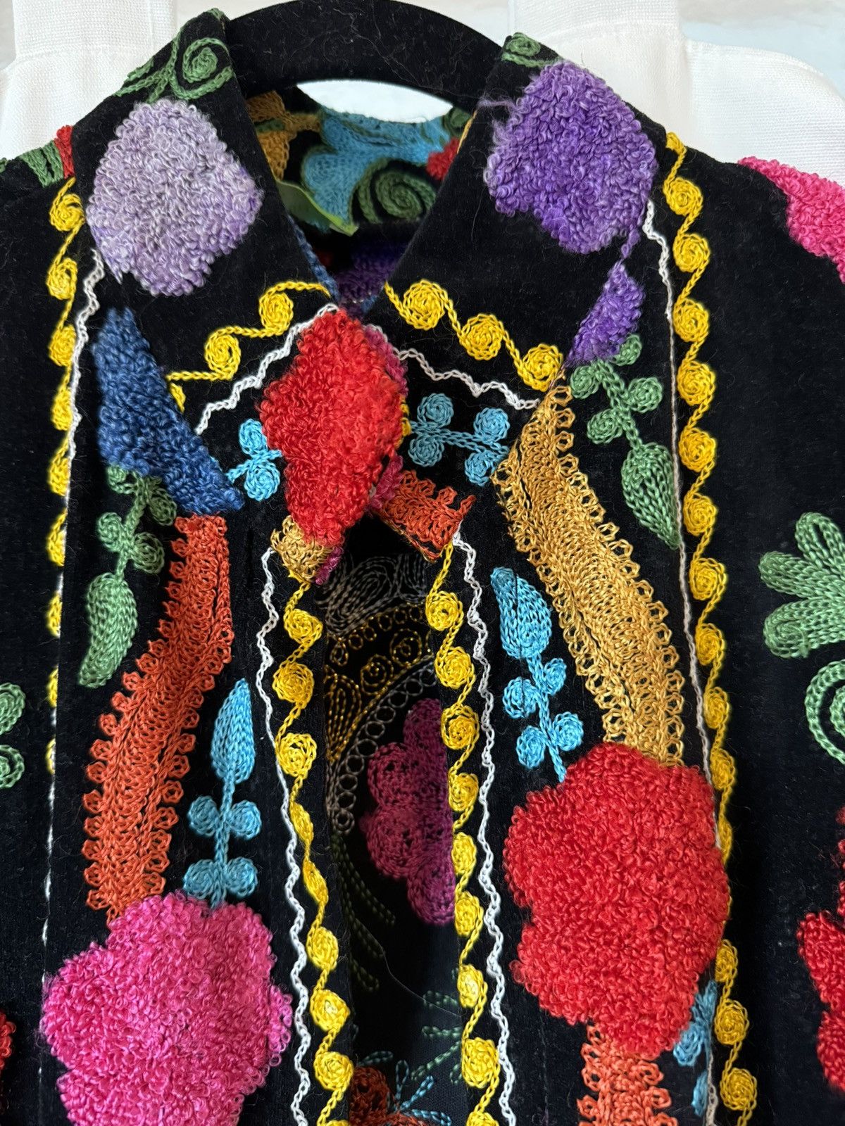 Handmade Turkish Handmade Floral Embroidered Full Length Kaftan Size ONE SIZE - 21 Thumbnail