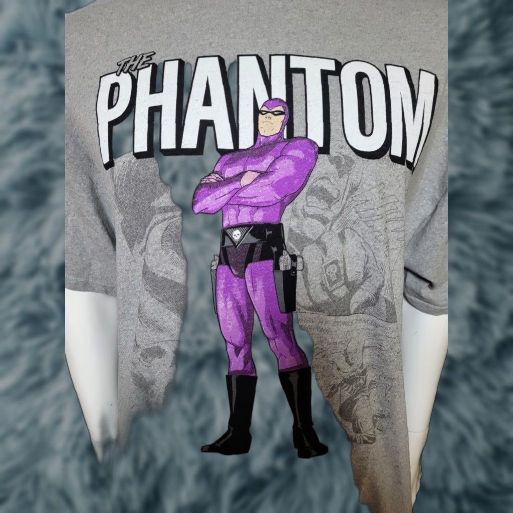 Etro VINTAGE Brisco Brands 2XL The Phantom Comic Book Superhero T Shirt Men's Gray Cotton Blend Crew Neck Short Sleeve 80s 90s Size US XXL / EU 58 / 5 - 1 Thumbnail
