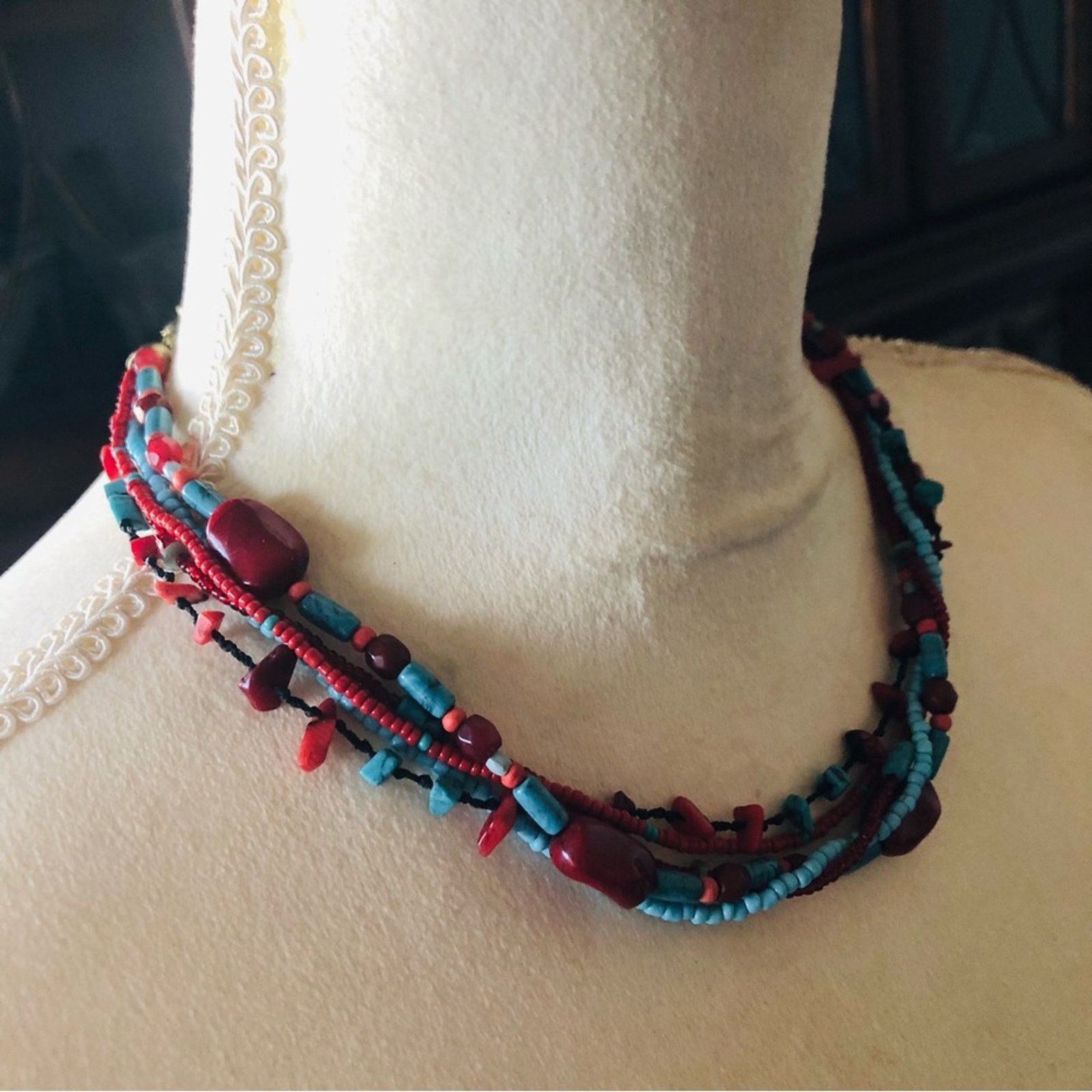 Jewelry Southwestern faux red coral and howlite jewelry set Size ONE SIZE - 4 Thumbnail