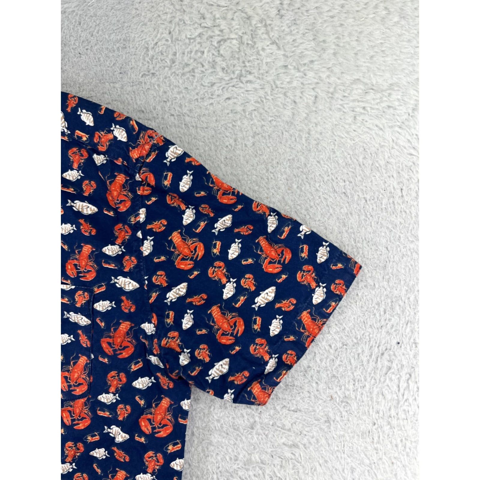 Vintage Sunrise Kingdom Shirt Mens Large Blue Red Lobster Hawaiian Cotton Button-Up Size US L / EU 52-54 / 3 - 2 Thumbnail