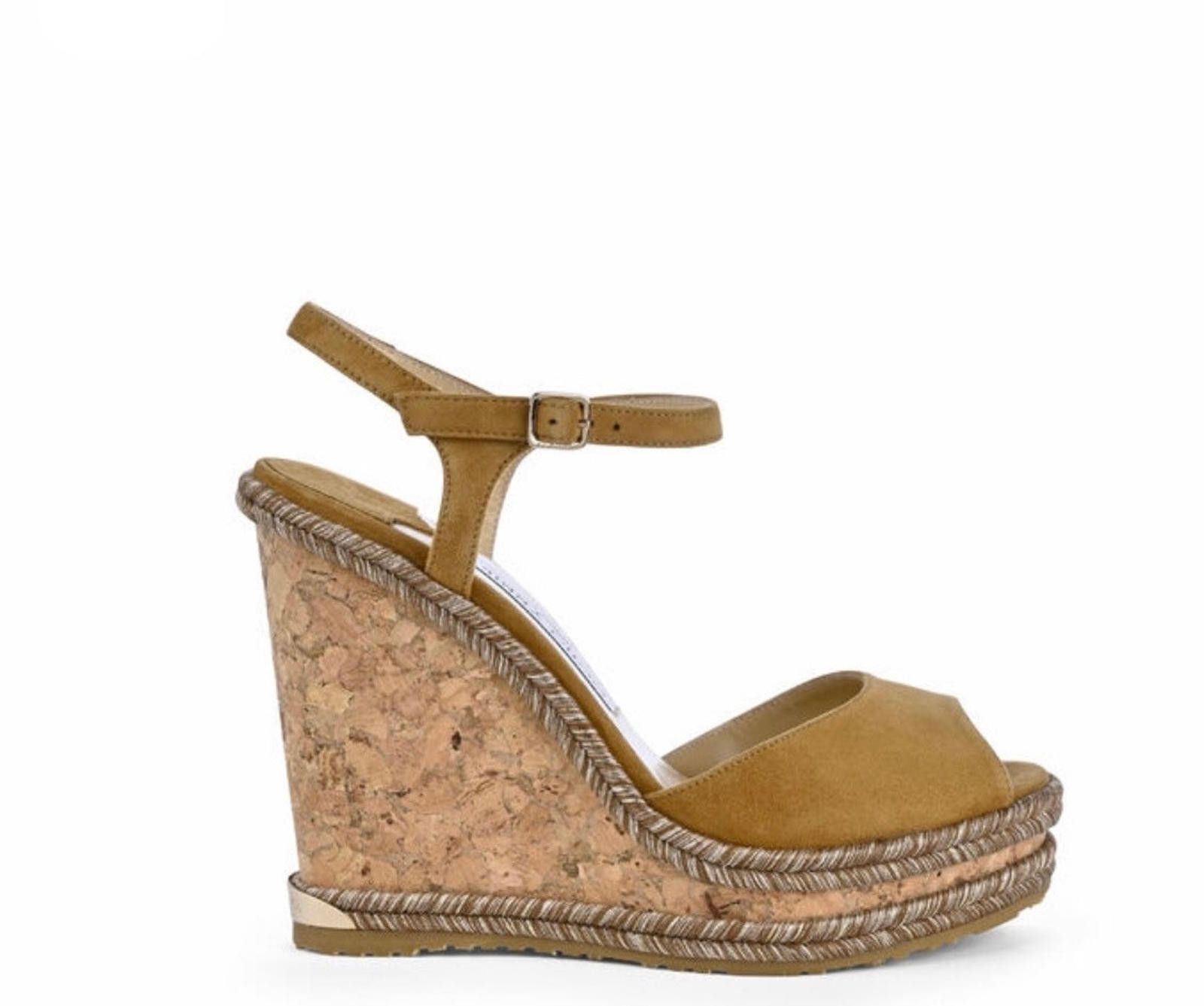 Jimmy Choo Jimmy Choo Perla Suede Wedges Size US 7.5 / IT 37.5 - 1 Thumbnail