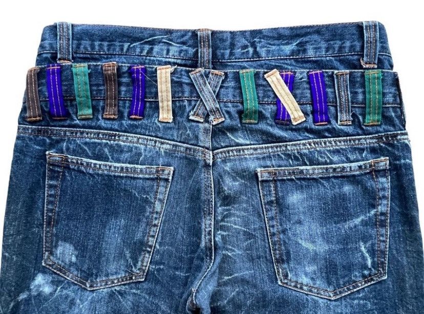 Japanese Brand Nylaus Double Waist Distressed Denim Jeans 34x30 Size US 34 / EU 50 - 9 Thumbnail