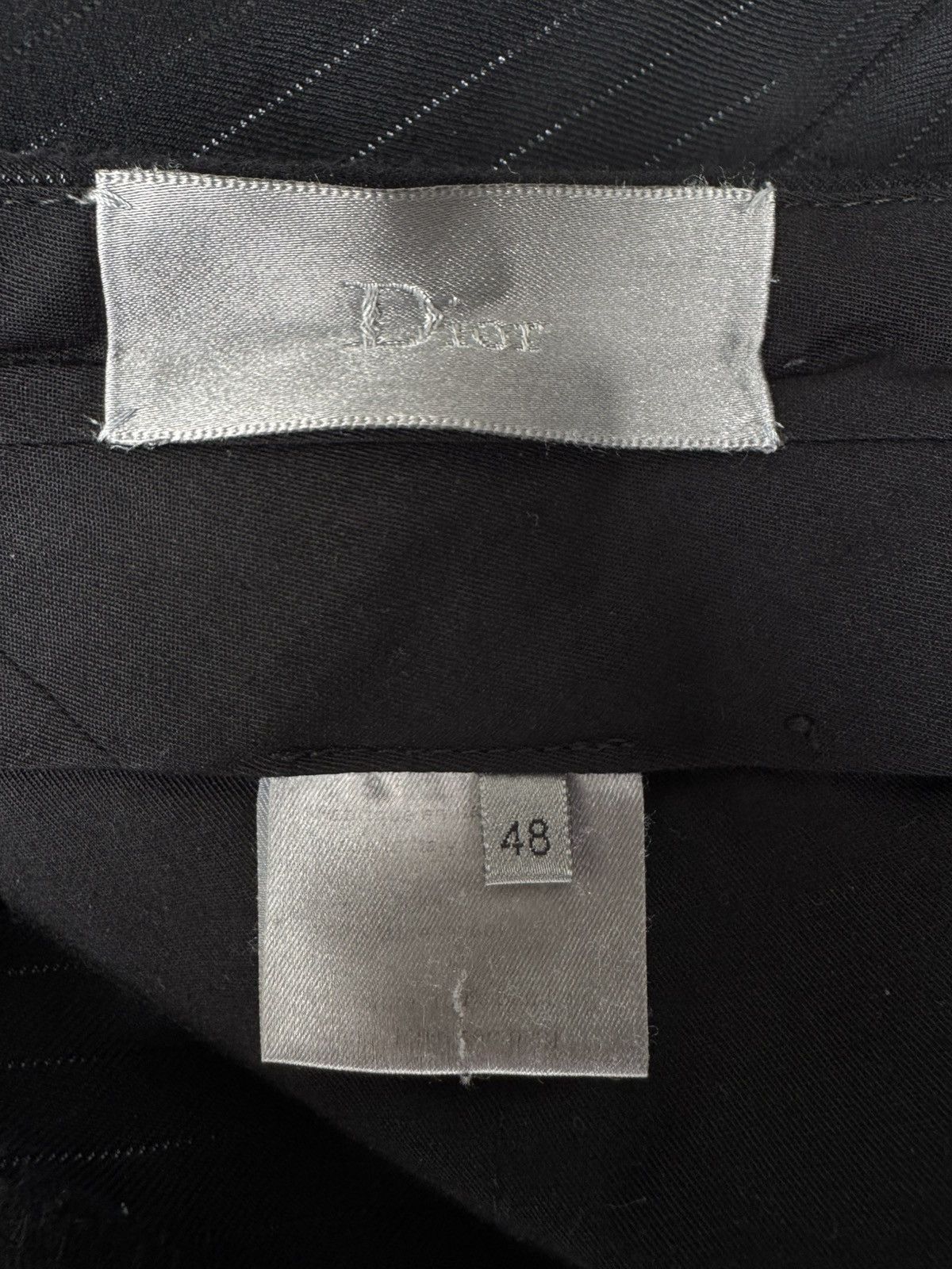Dior Dior Homme SS04 Pinstripes Shiny Threads Black Suit Size 48S - 18 Thumbnail